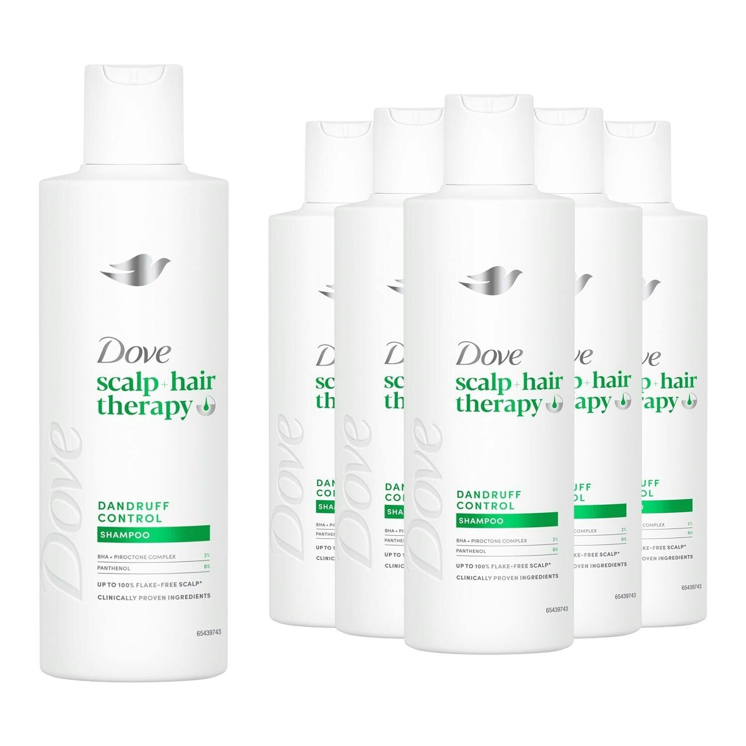 Dove Scalp + Hair Therapy Dandruff Control Shampoo 6X250ml, Salicylic Acid - Image 3
