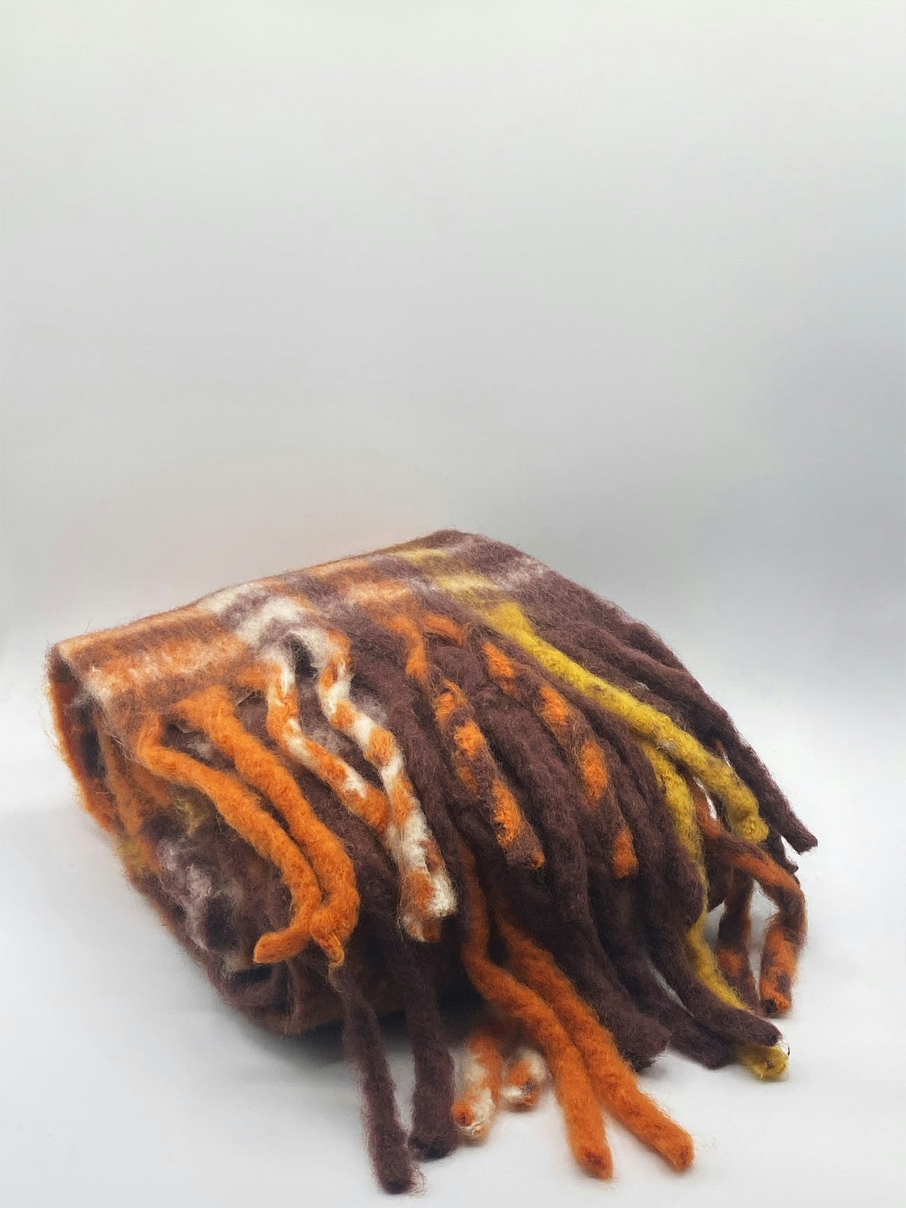 Svnx Orange/Brown Tartan Blanket Scarf With Tassles - Multi - One Size