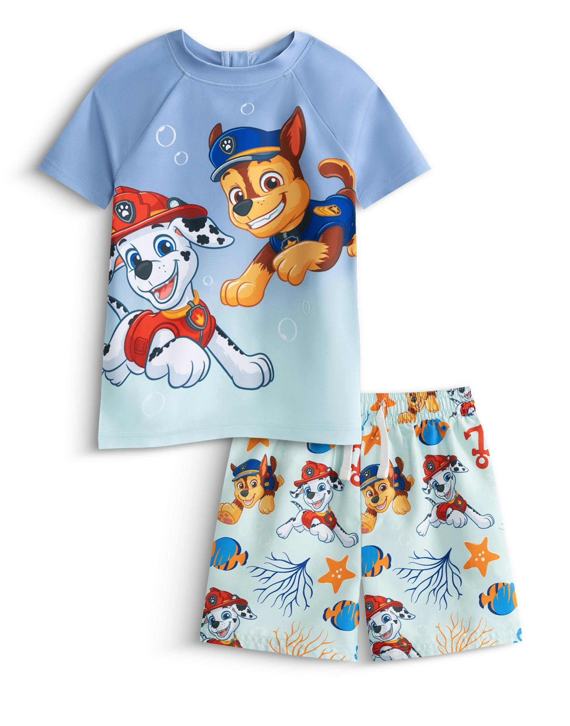 Vanilla Underground Boys Blue Paw Patrol Underwater Pups 2 Piece Swim Set - 6-7 Years