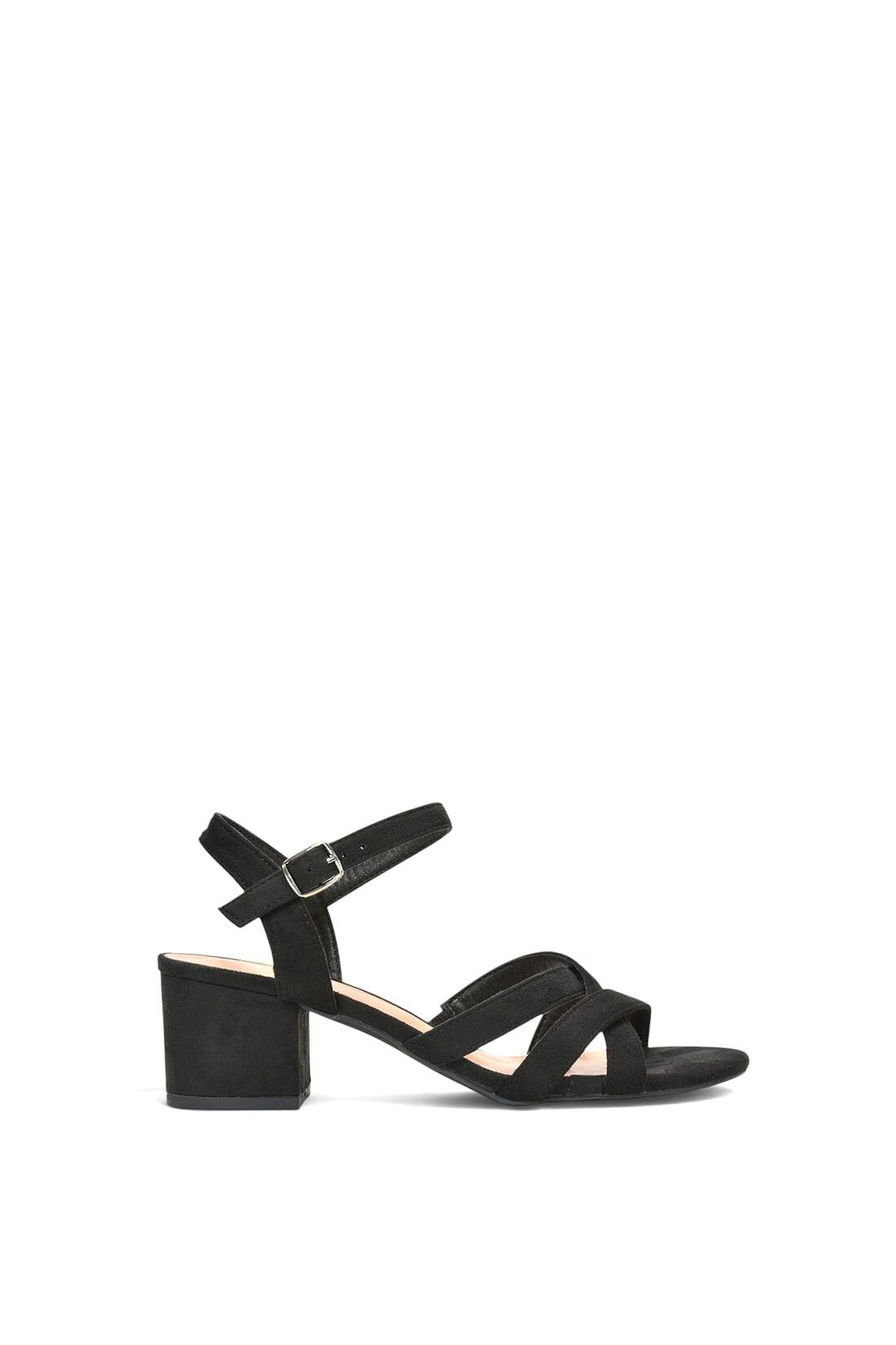 Xy London Women's Black Strappy Block Heel Sandals With Ankle Strap - 3