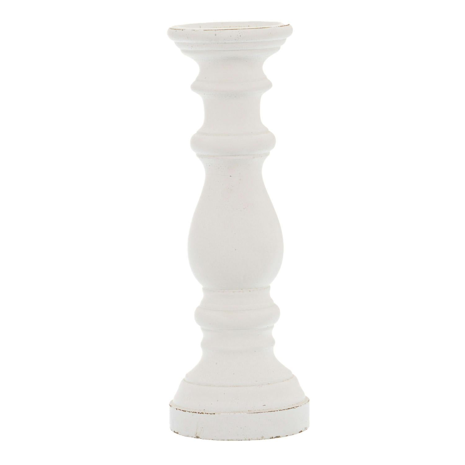 Hill Interiors White Ceramic Column Candle Holder - One Size - 100% Mixed