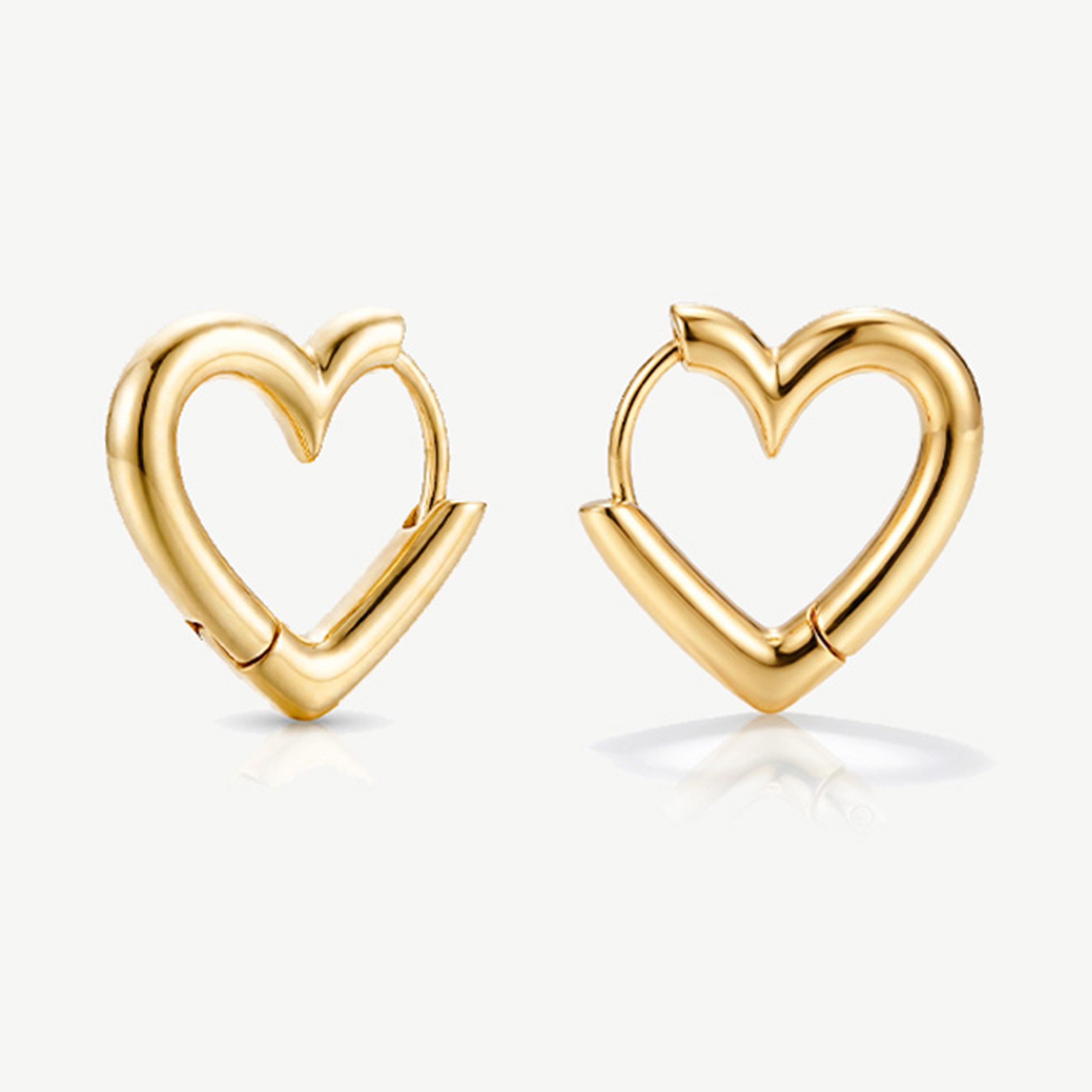 Muchv Silver Bold Heart Hoop Earrings