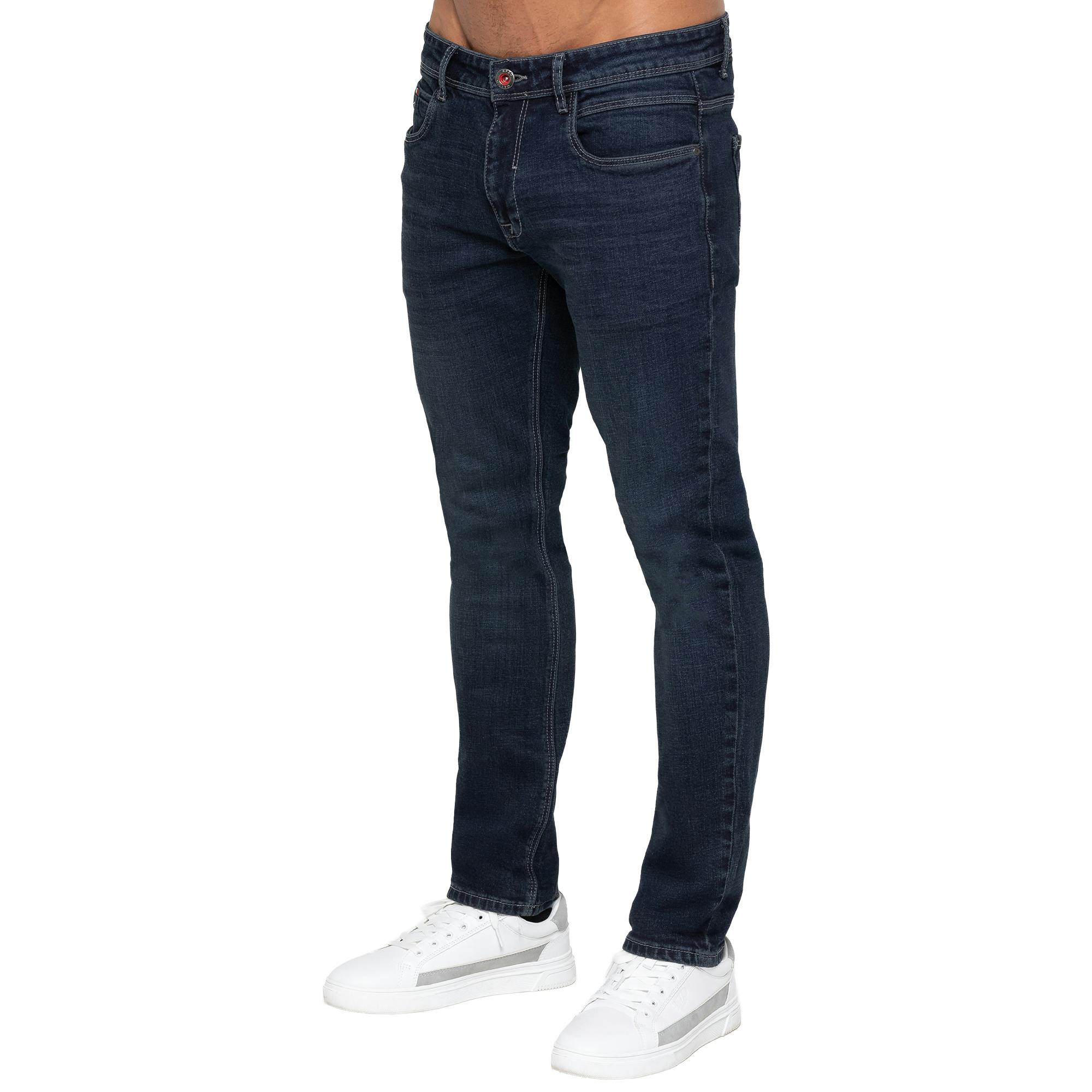Enzo Men's Milano | Stretch Tapered Jeans - 34W/32L - 34 In - 98% Cotton 2% Elastane