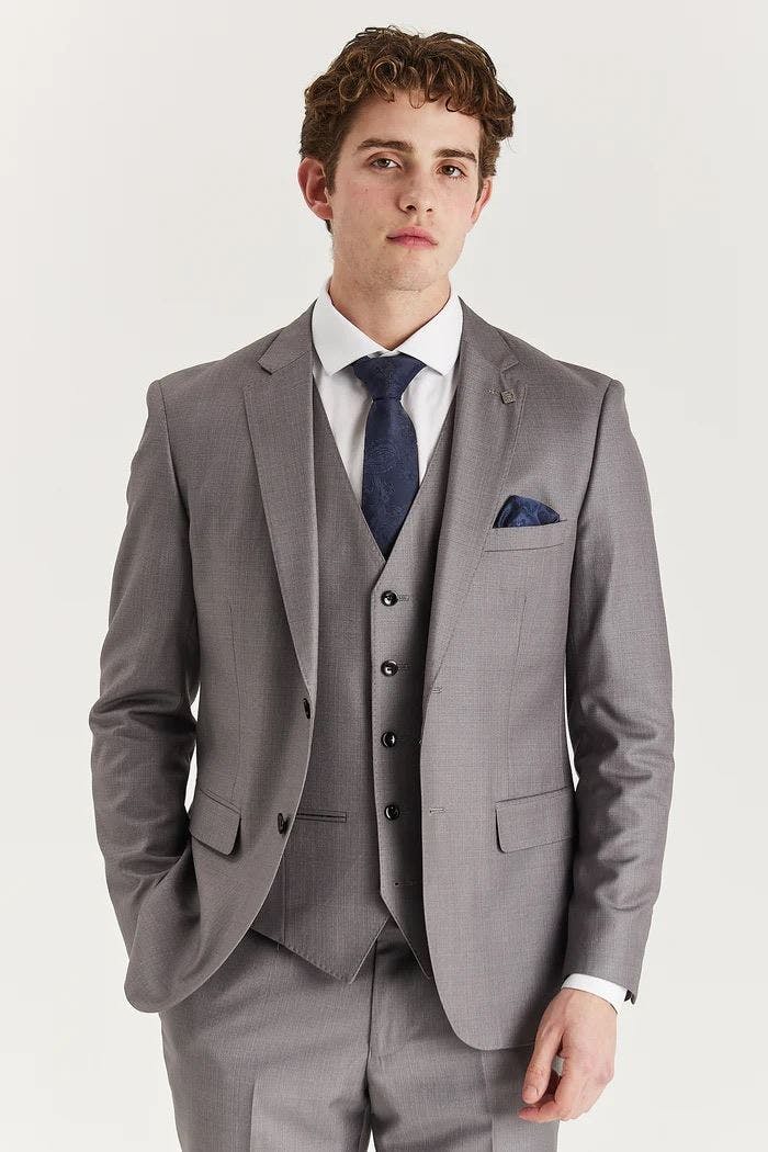 Infinity Leather Men's Grey ’S Tailored Suit Blazer Formal Jacket - 44