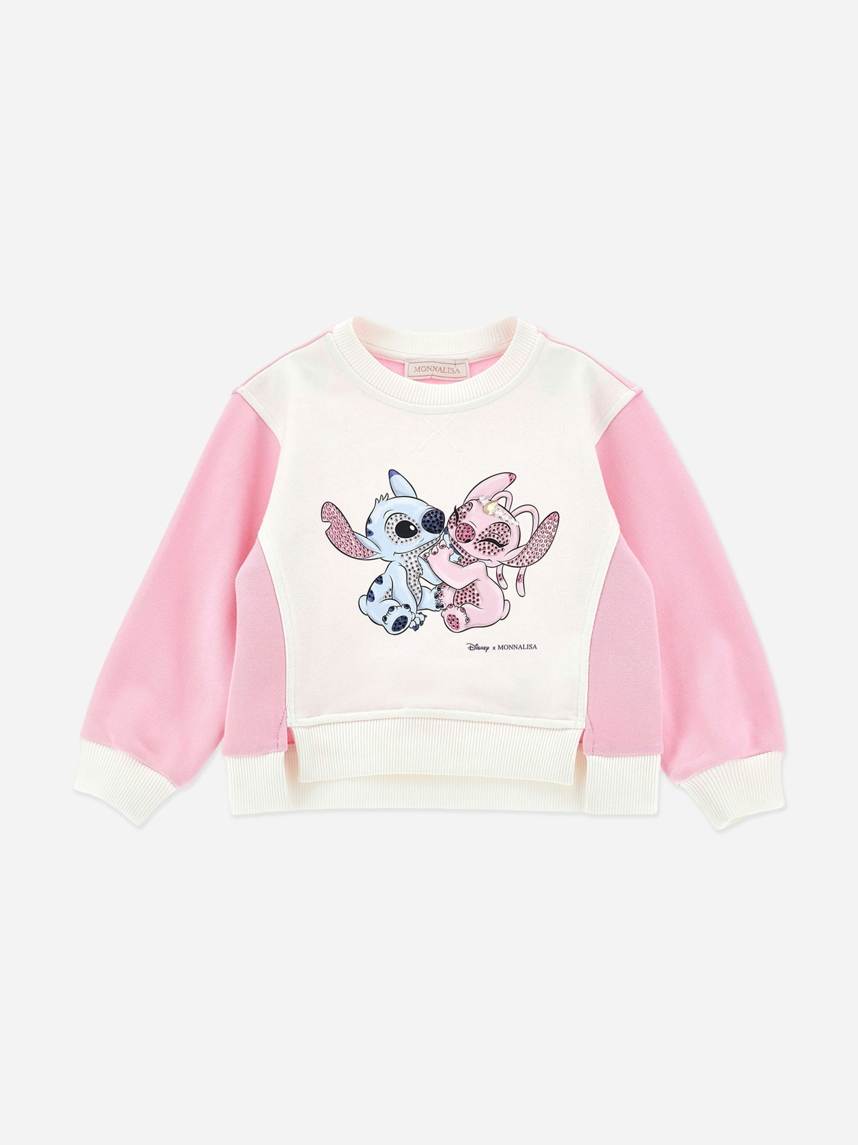 Monnalisa Girls Ivory Stitch And Angel Disney Sweatshirt In - 3 Yrs