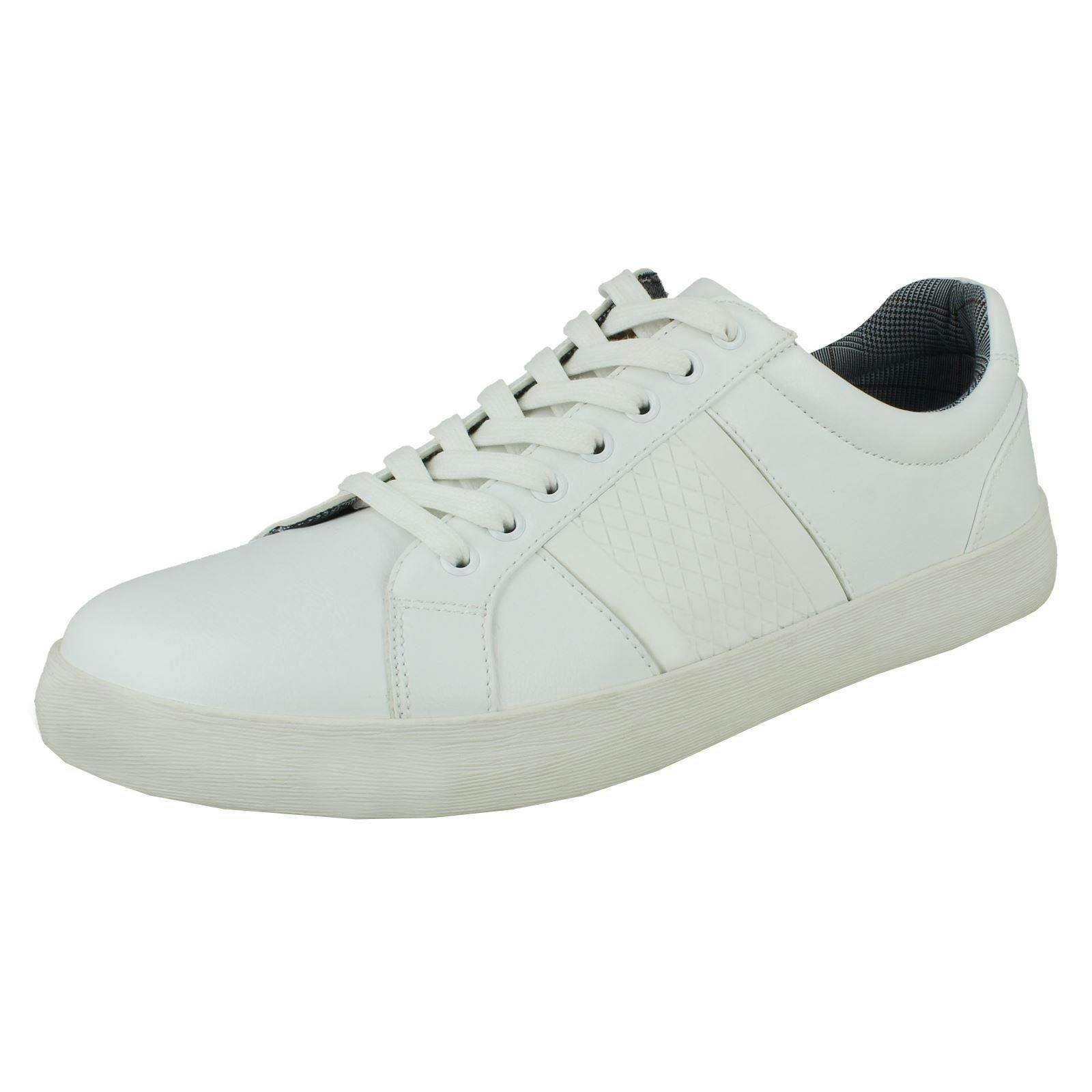 Thomas Blunt Men's White Lace Up Trainers A2192 - Uk 11