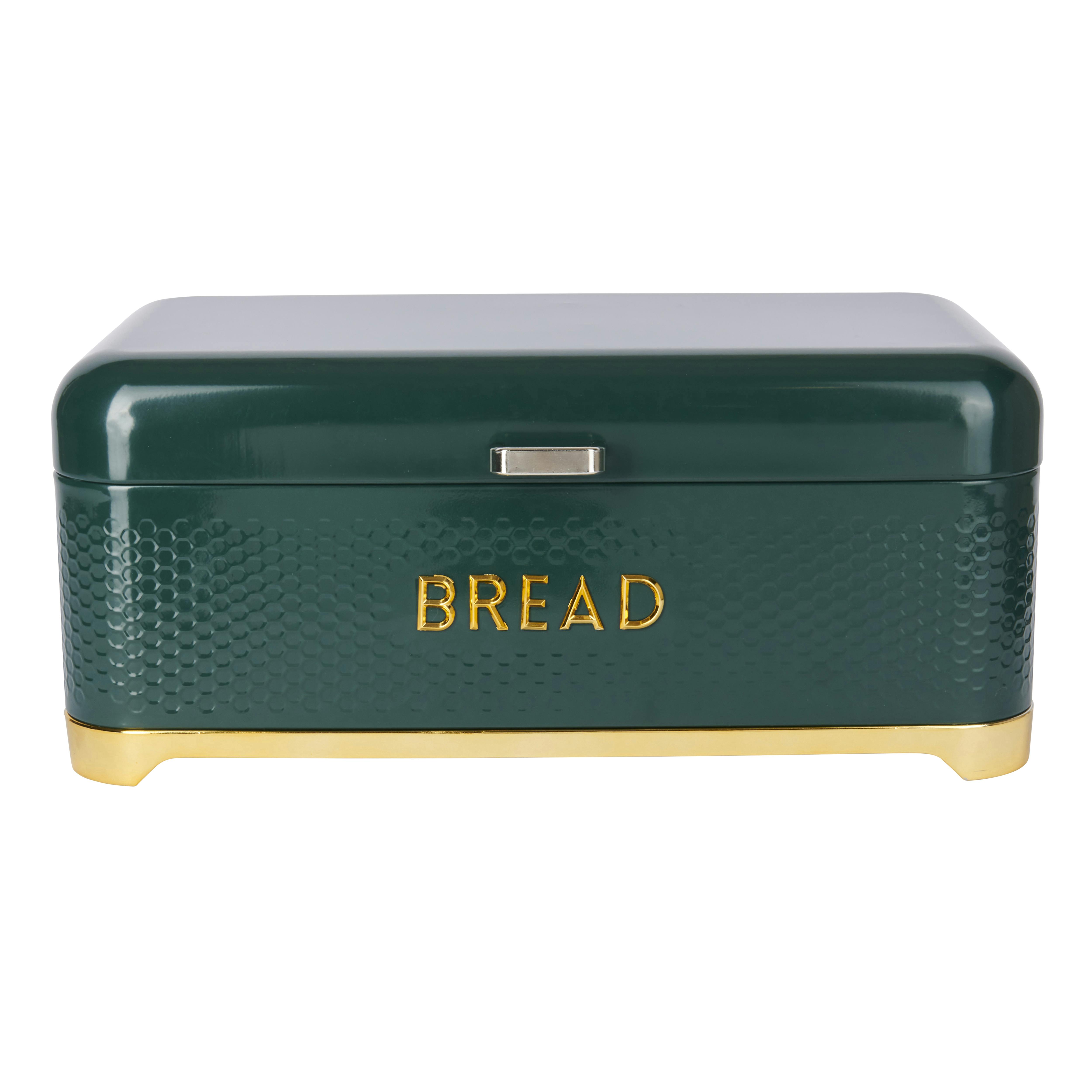 Rackhams Green Lovello Textured Geo Bread Bin - Carbon Steel - Bread Bin