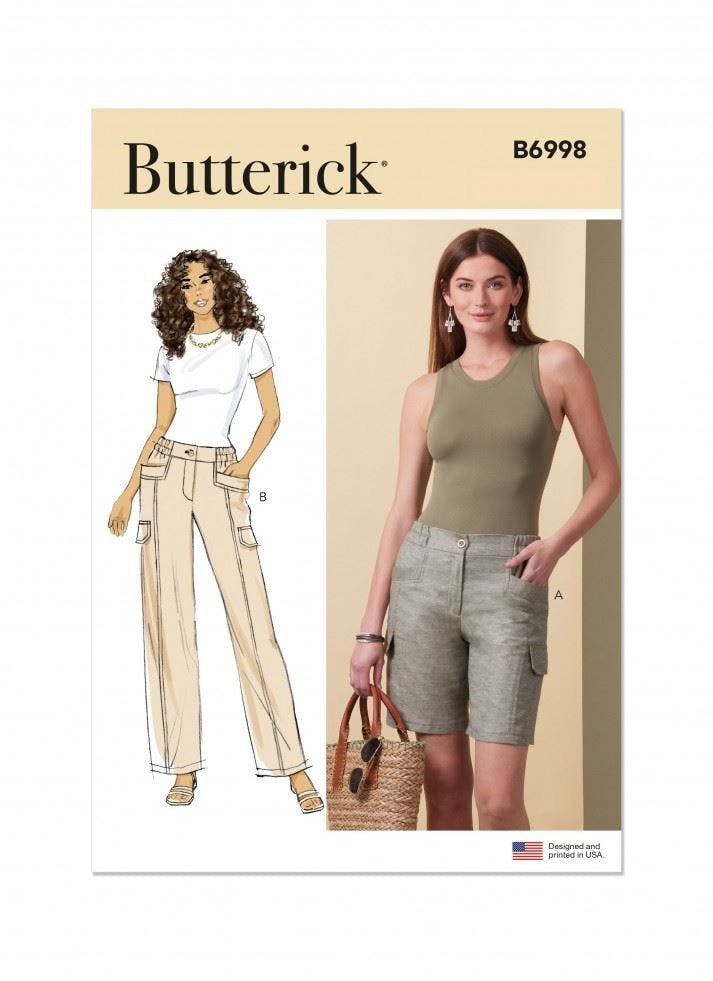 Butterick Women's Sewing Pattern 6998, Shorts, Trousers For K5 (8-10-12-14-16) - Intermediate - K5 (8-10-12-14-16)