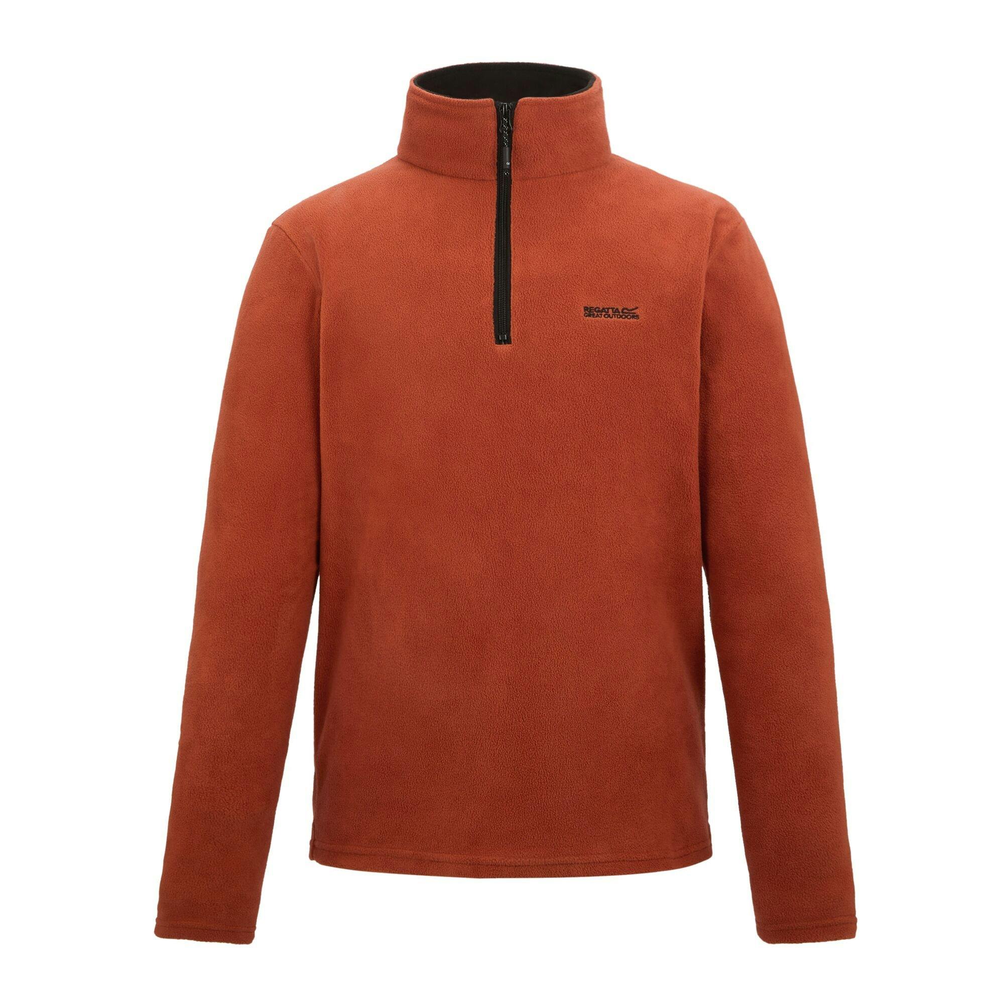 Regatta Men's Great Outdoors Thompson Half Zip Fleece Top - Brick - 3XL - Brick - 100% Polyester