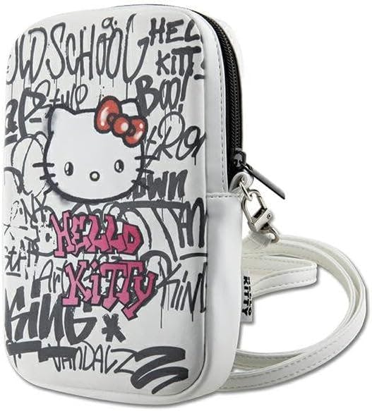 Hello Kitty White Graffiti Head Universal Phone Bag With Strap - Hkpbpdgphe