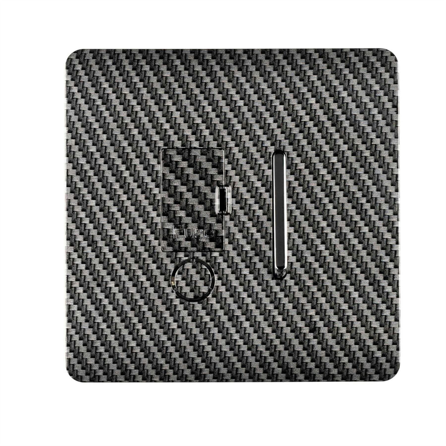Trendi Switch 13 Amp Fused Spur With Flex Outlet In Carbon Fibre