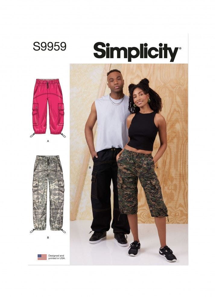 Simplicity Men's Sewing Pattern 9959, Trousers For Wo, A (Xs-S-M-L-Xl-Xxl) - Intermediate - A (Xs-S-M-L-Xl-Xxl)