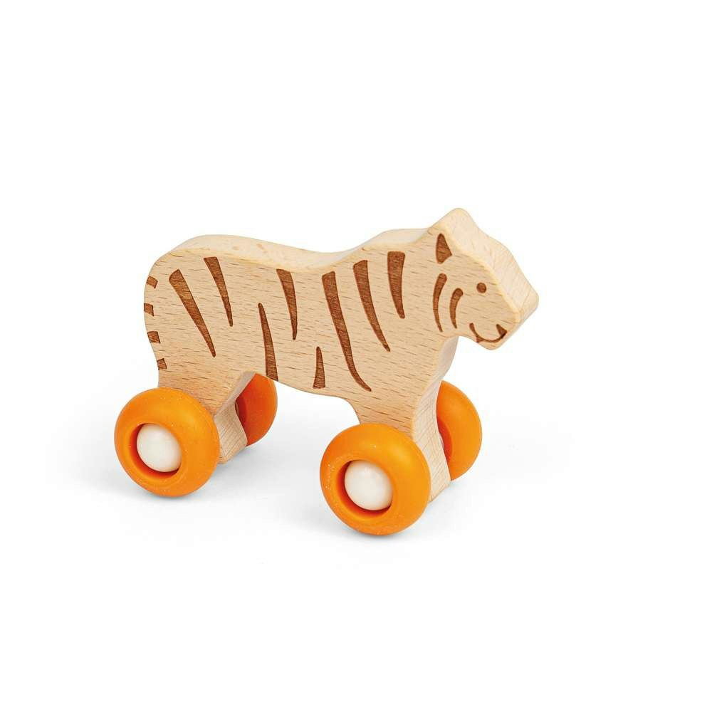 Bigjigs Toys Jungle Animal On Wheels - Tiger