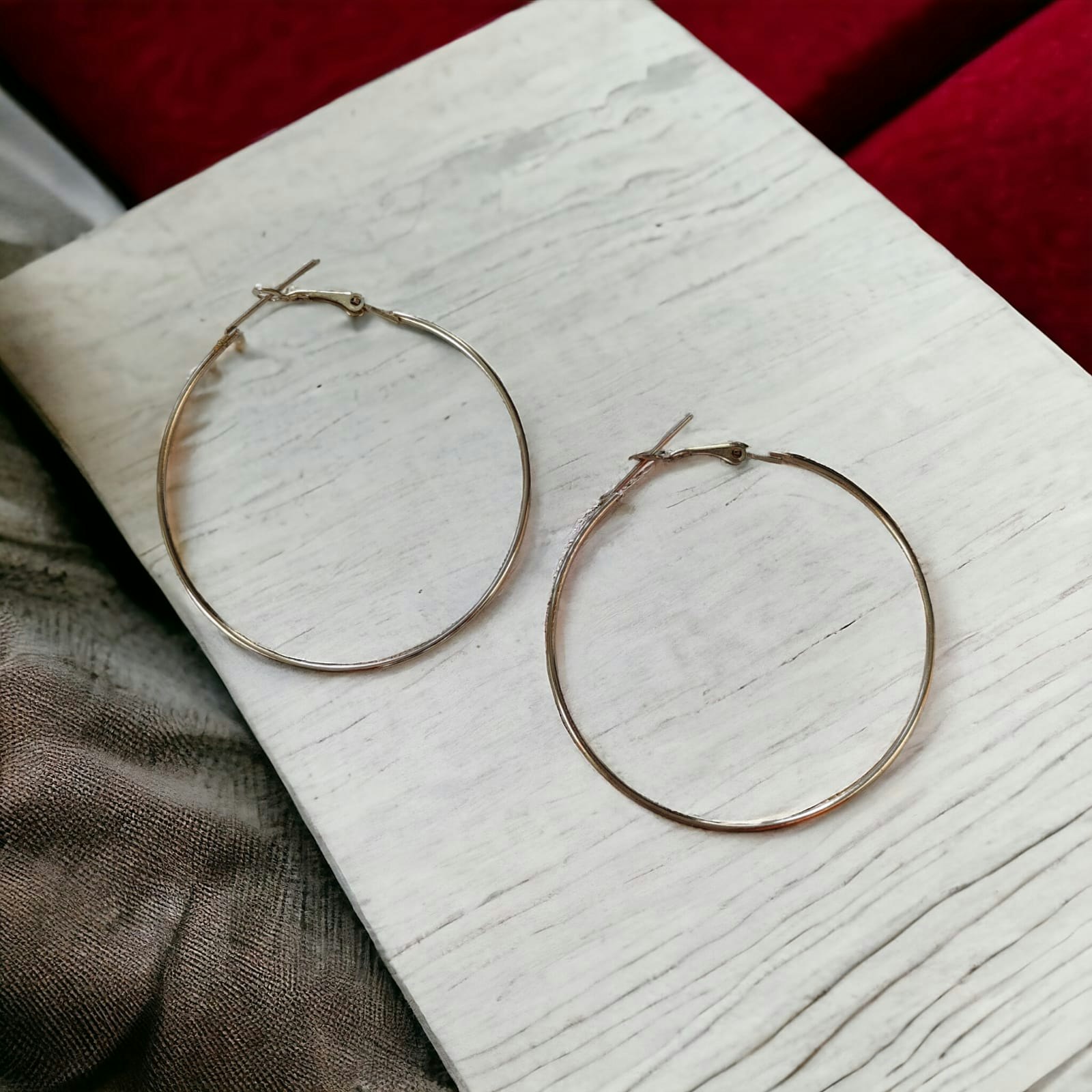 The Colourful Aura Women's Gold Boho Large Round Geometric Hoop Earrings In - Image 2