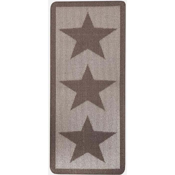 The Rugs Brown Star Washable Mat And Runner - 67X150 Cm