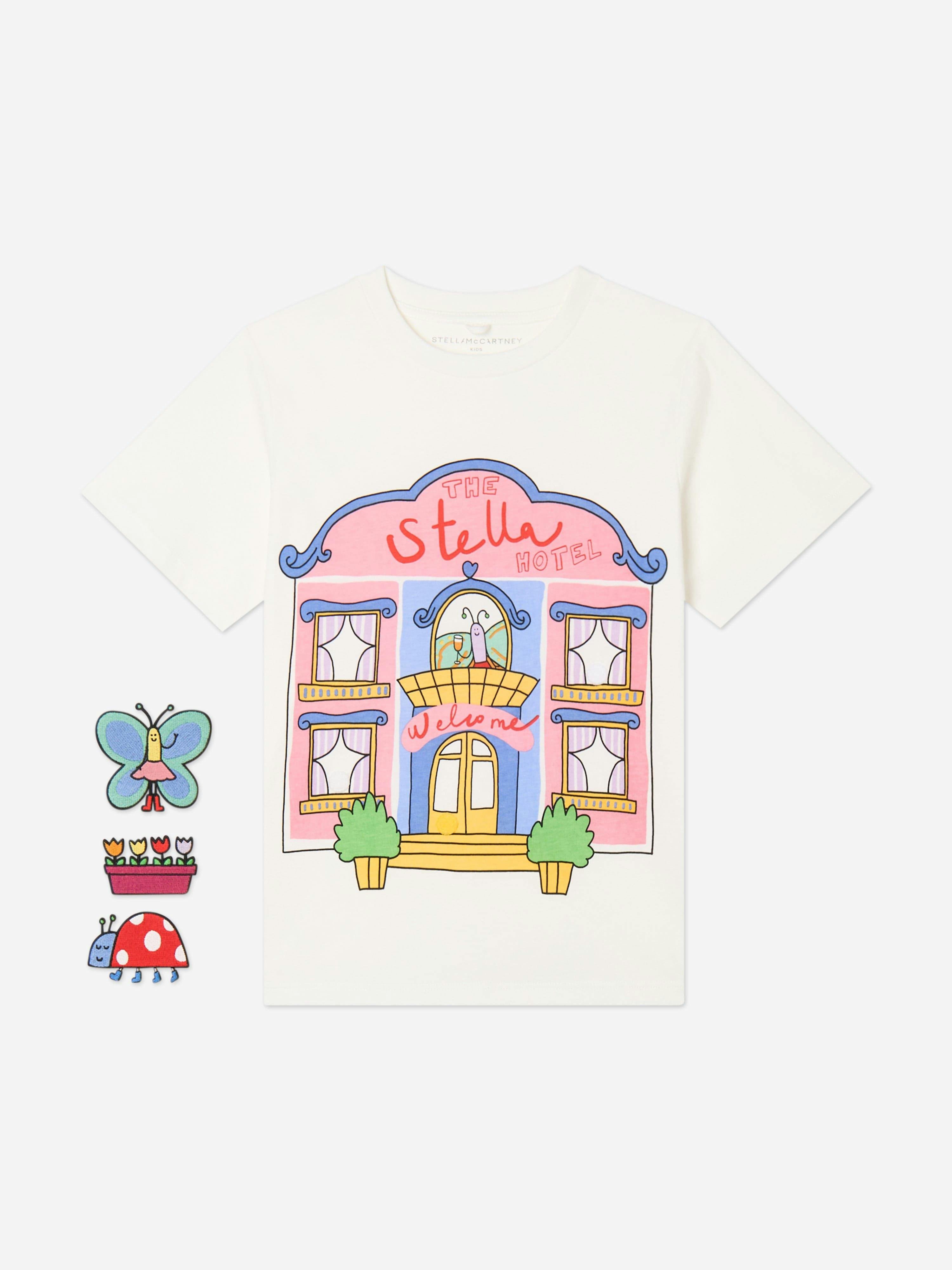Stella Mccartney Kids Girls Ivory Stella Mccartney Bug Hotel T-Shirt With Detachable Appliques In - 3 Yrs