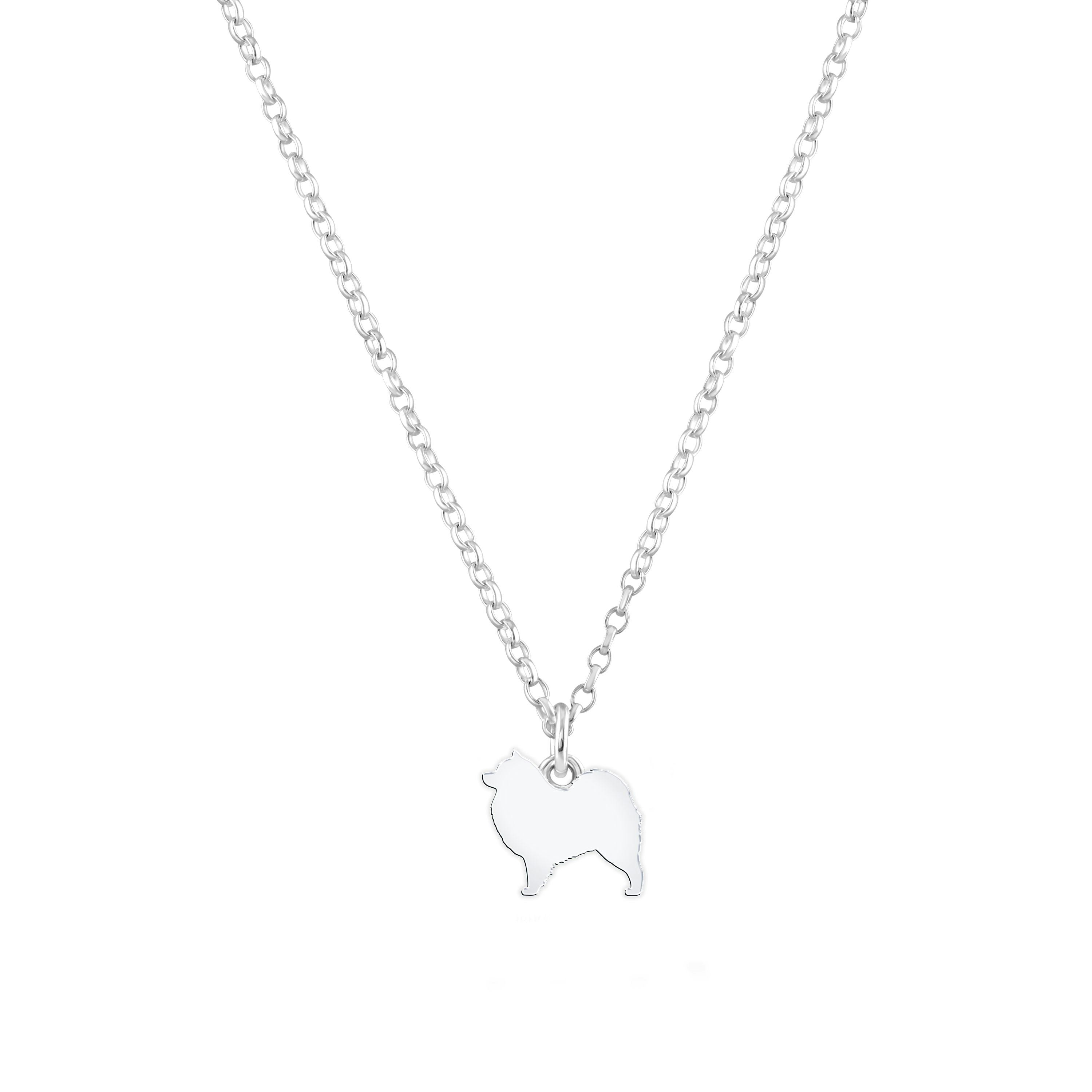 Mylee London Silver Samoyed Silhouette Necklace - Personalised - Yes