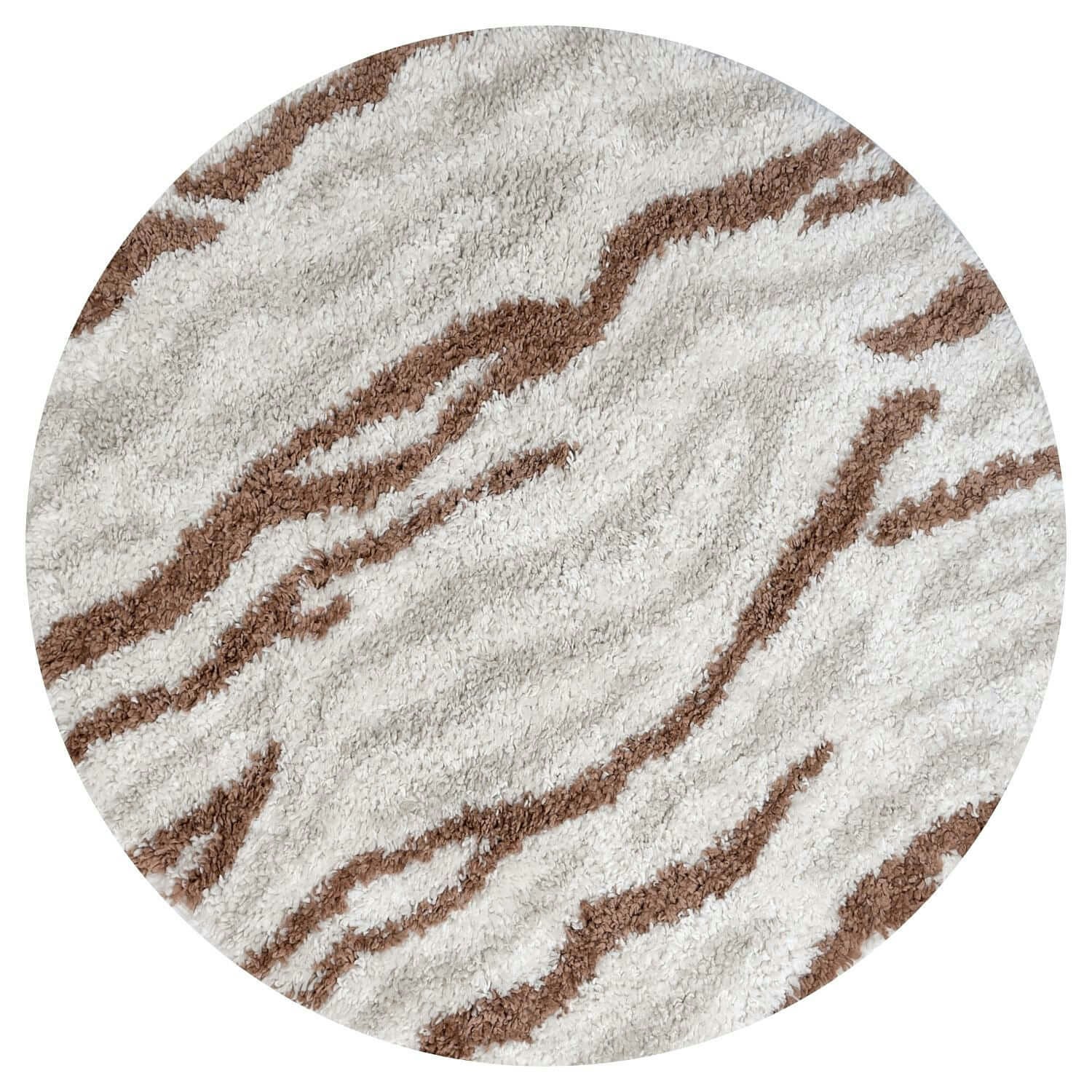 Rackhams Cream Moodi Shaggy /Terra Savara Rug - Ø 120 Cm