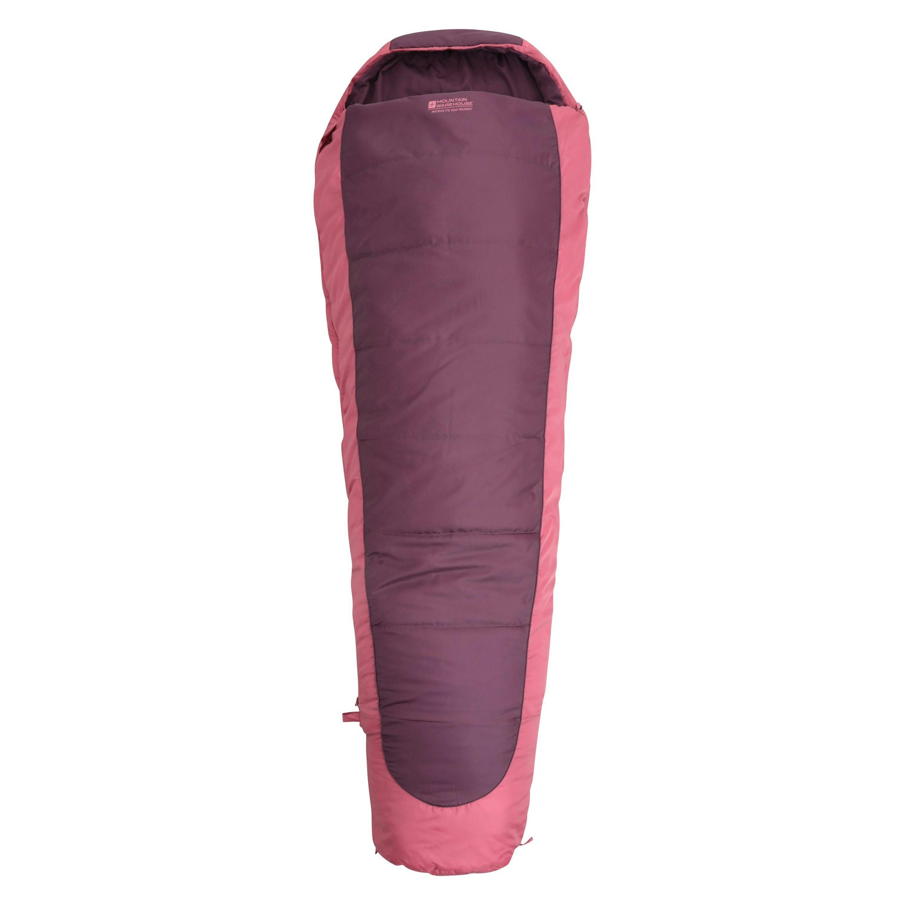 Mountain Warehouse Unisex Burgundy Adult Right Zip Microlite 500 Midseason Mummy Sleeping Bag - 200Cm