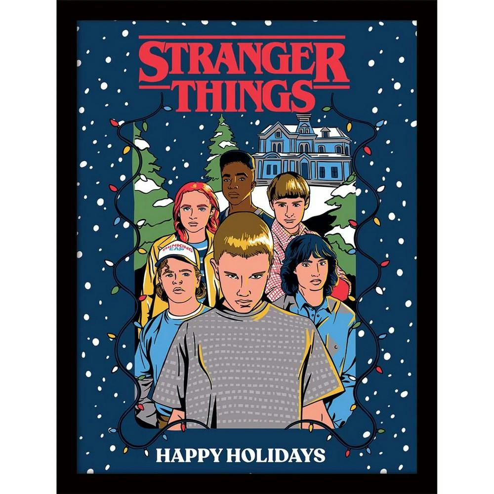 Rackhams Blue/Red Happy Holidays Christmas Poster - 40Cm X 30Cm