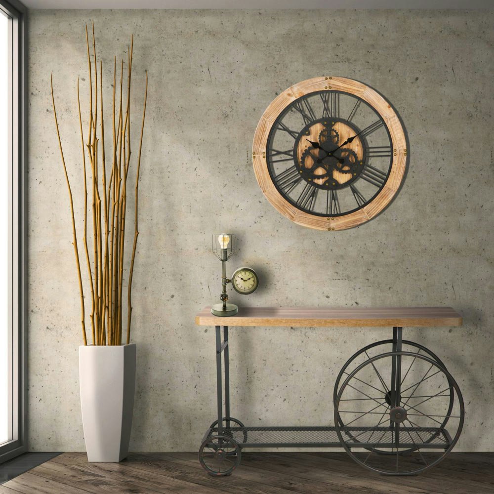 Ih Design Black Watter Industrial Creative Console / Hall Table - Wood - 1 - 120Cm X 40Cm X 80Cm (Lxdxh)
