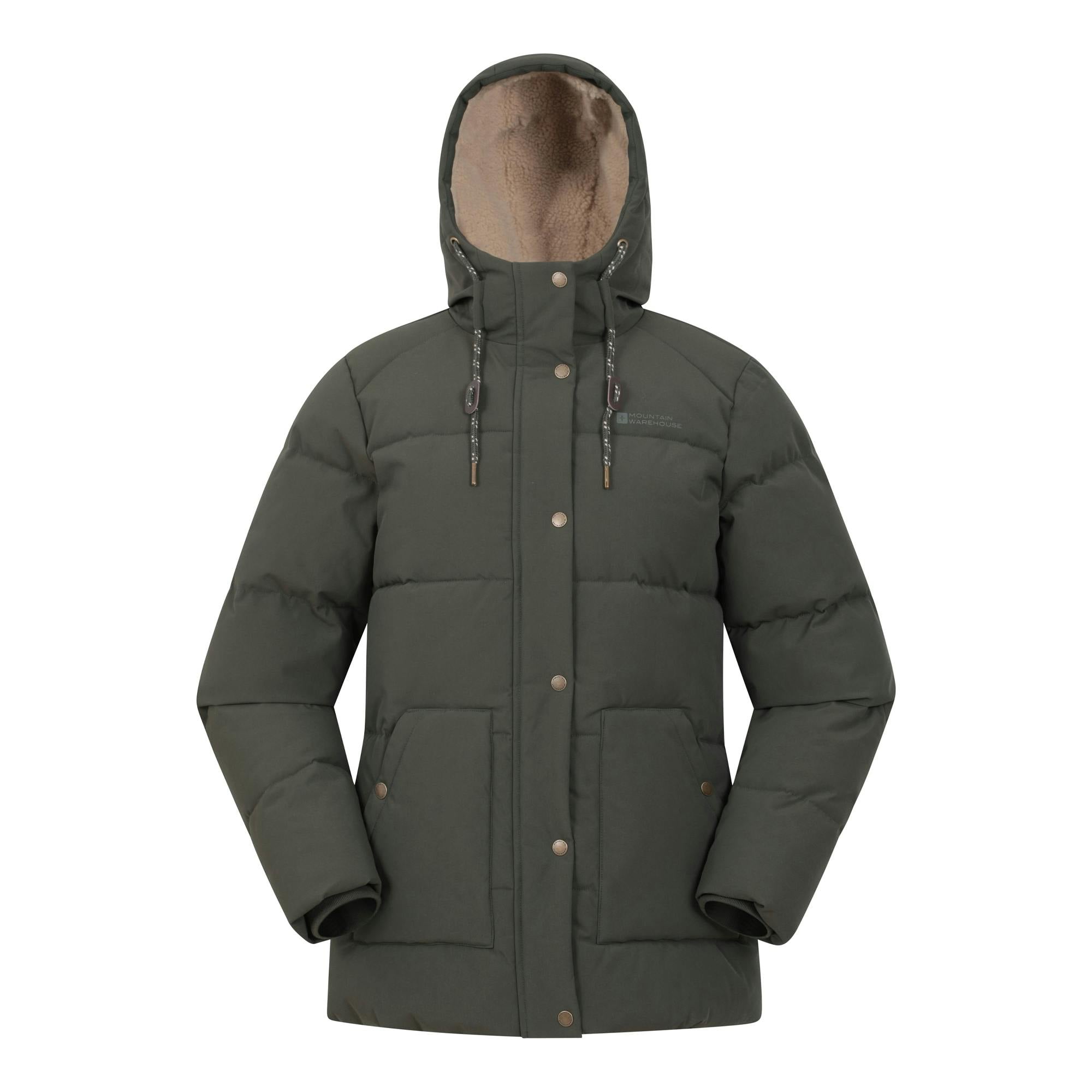Mountain Warehouse Women's Green Manta Borg Lined Padded Jacket - Khaki - 18 Uk - Khaki - 100% Polyester