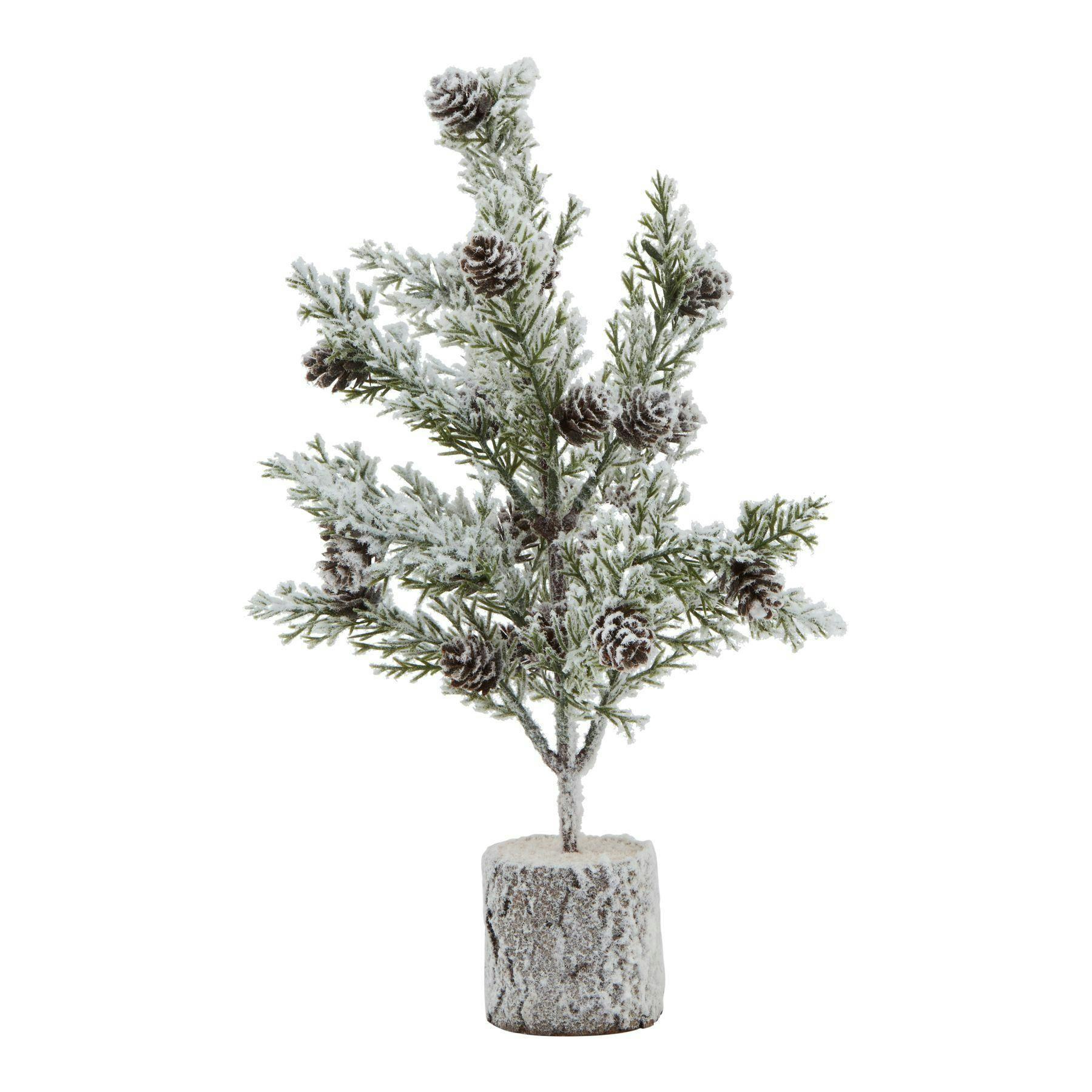 Hill Interiors Brown/White/Green Snowy Fir With Pinecones Decoration - One Size