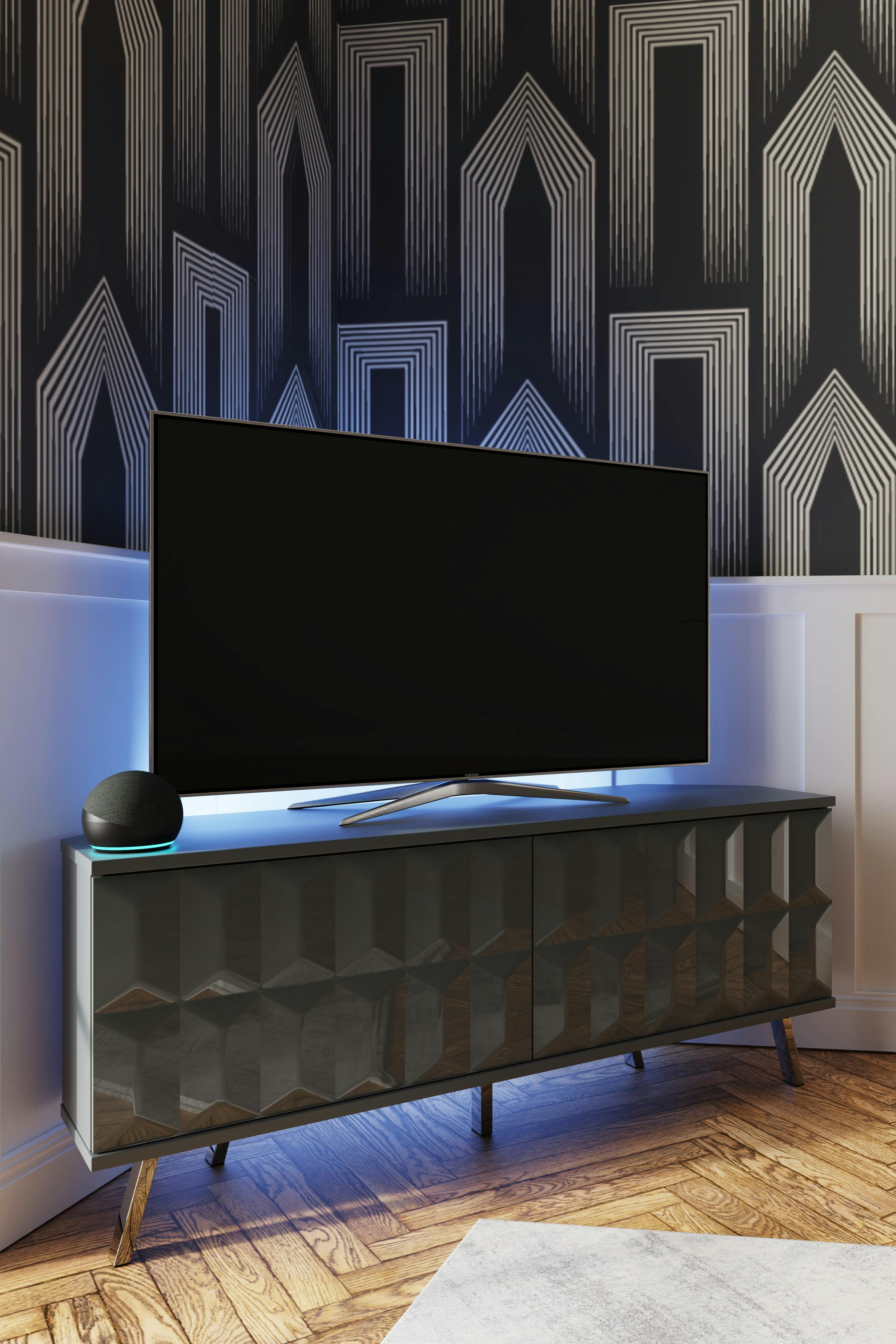 Frank Olsen Furniture Grey Elevate 1200 Corner Tv Cabinet