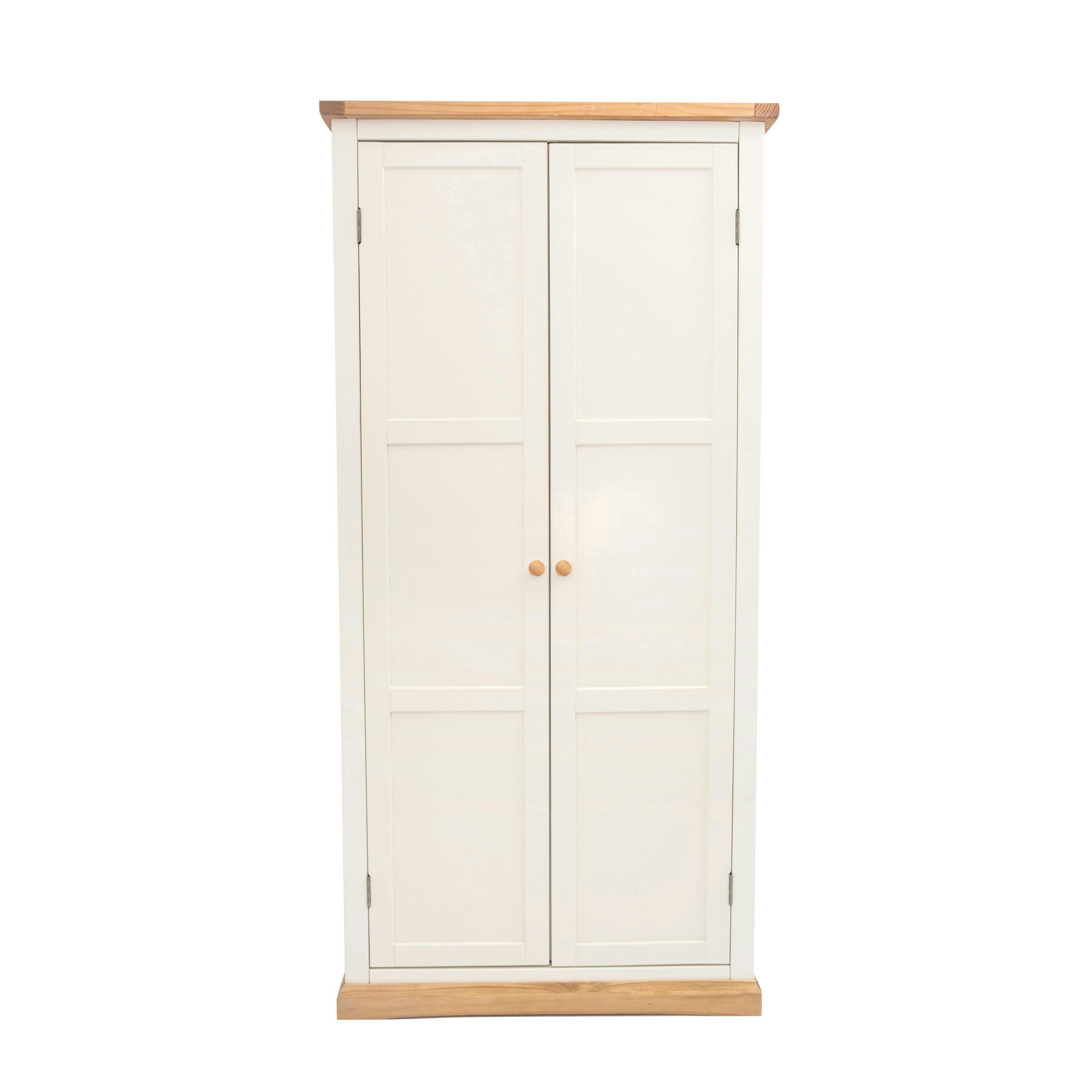 Cabinet Bits White Trevi 2 Door Wardrobe Wood Knob - Off