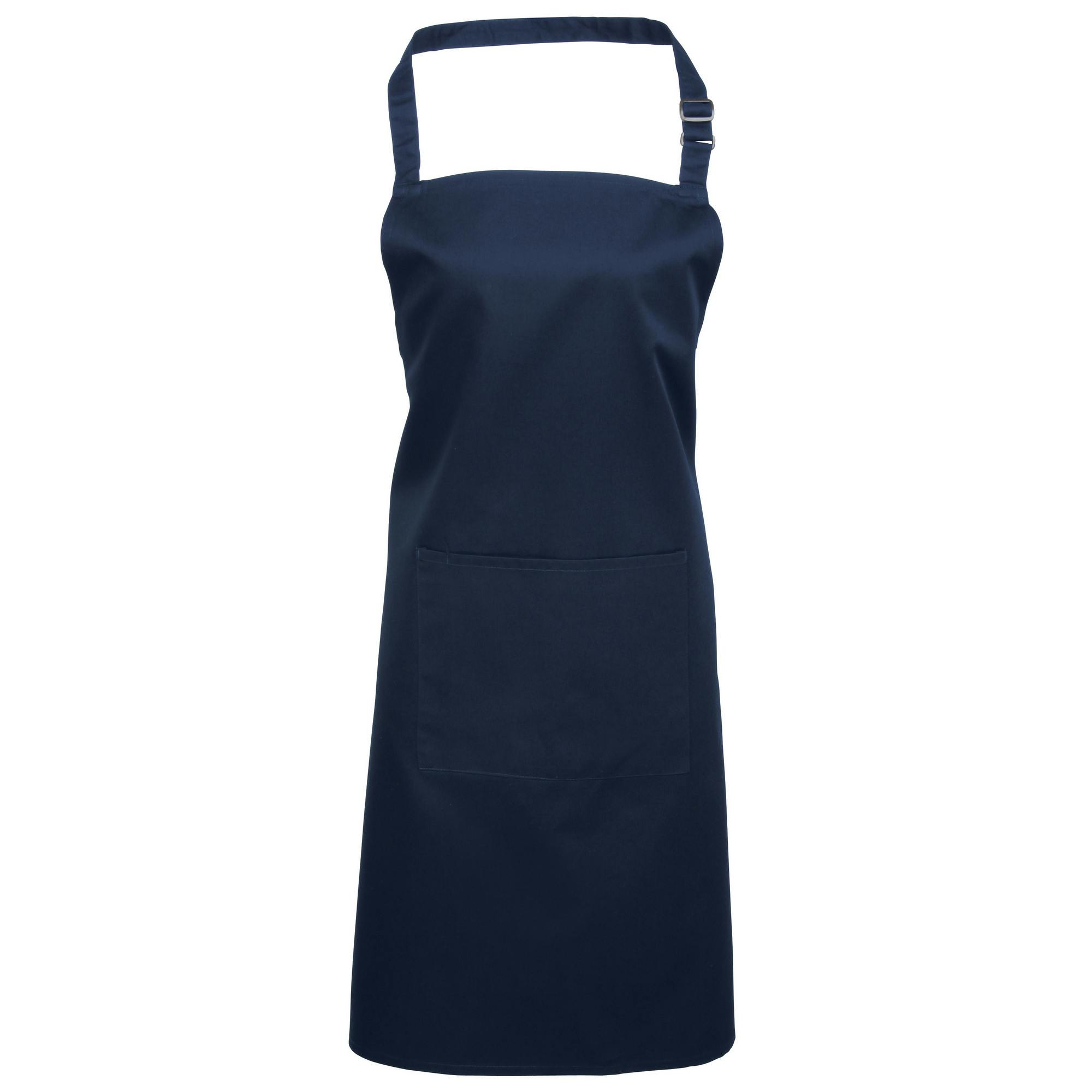 (One Size, Navy) Premier Ladies/Womens Colours Bip Apron With Pocket / Workwear - Image 2