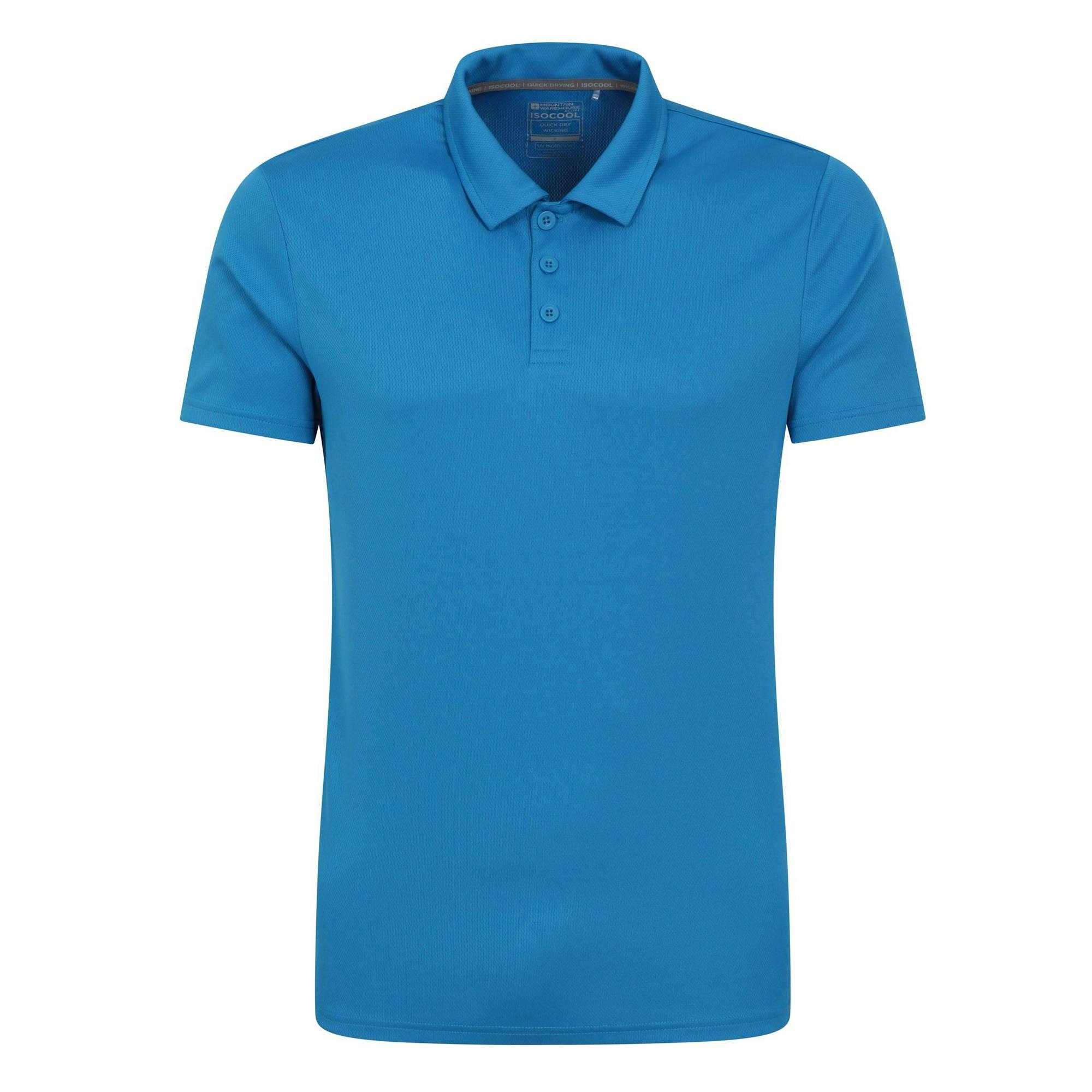 Mountain Warehouse Men's Blue Endurance Isocool Polo Shirt - 3XL - 100% Polyester