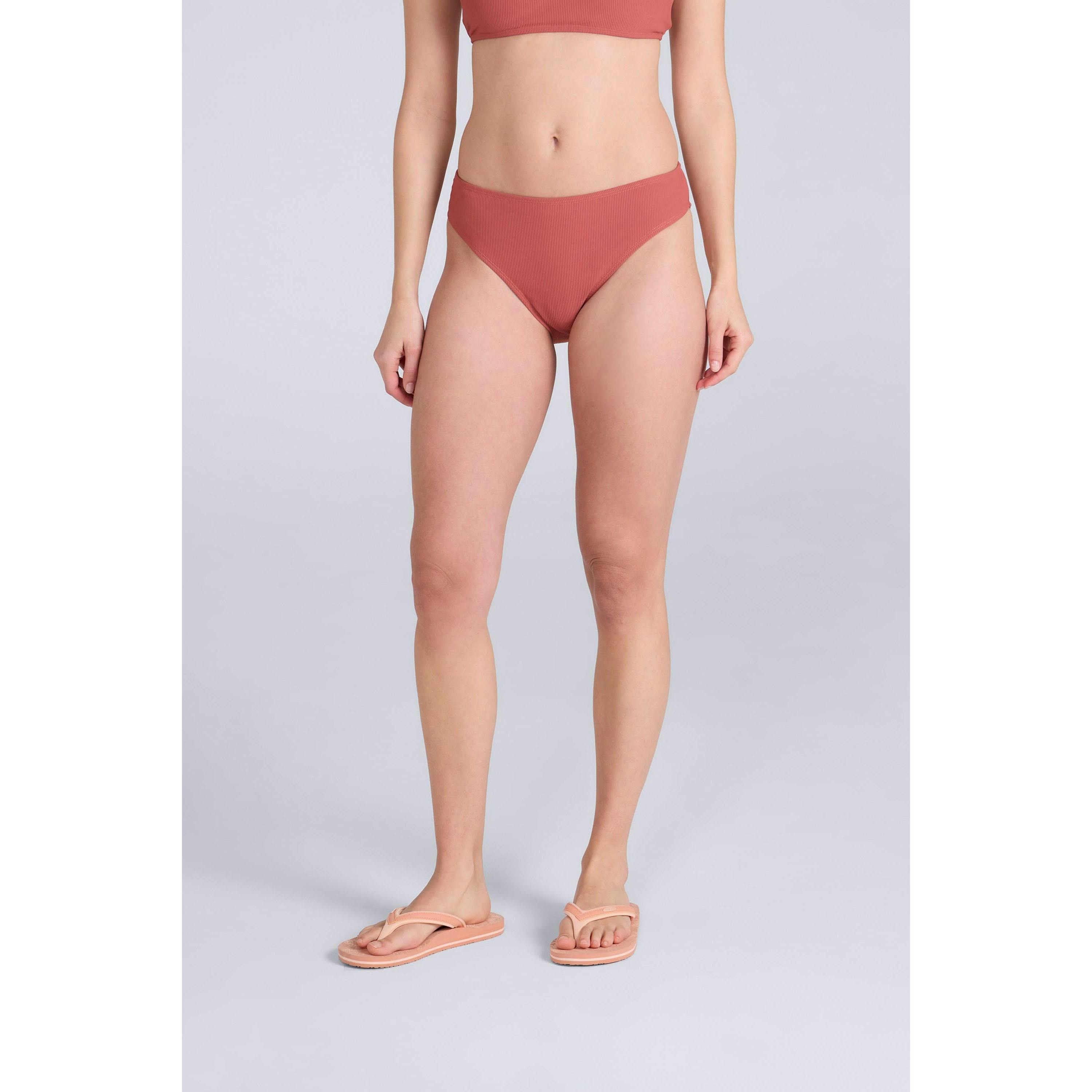 Animal Women's Burgundy Florence Ribbed Bikini Bottoms - 6 Uk - 77% Polyamide/23% Elastane