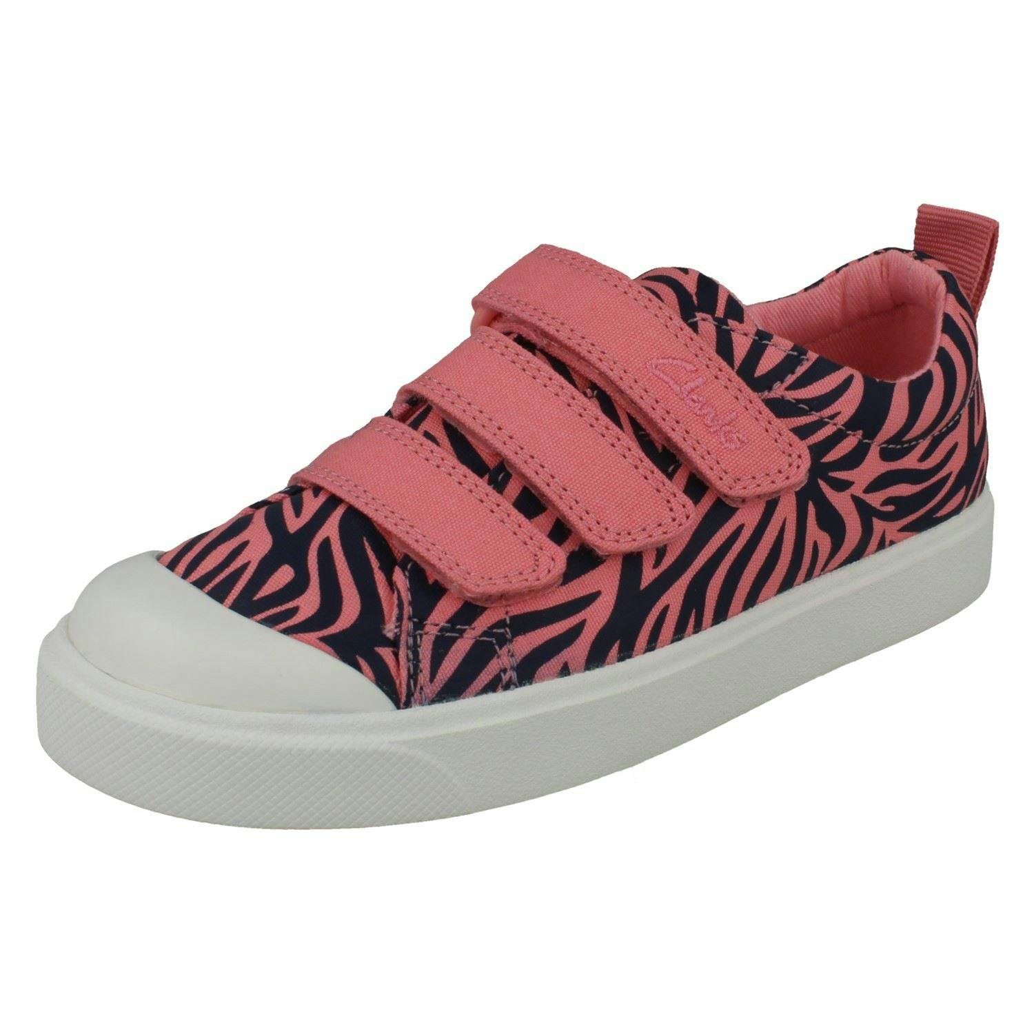 Clarks Girls Pink Machine Washable Casual Shoes City Vibe - Combi - Uk 12.5 Child - F