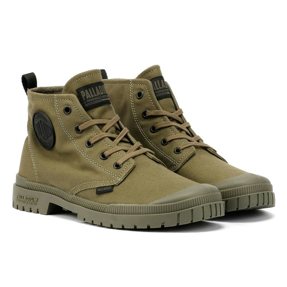 Palladium Sp20 Hi Cvs Canvas Olive Night Boots - Size 4