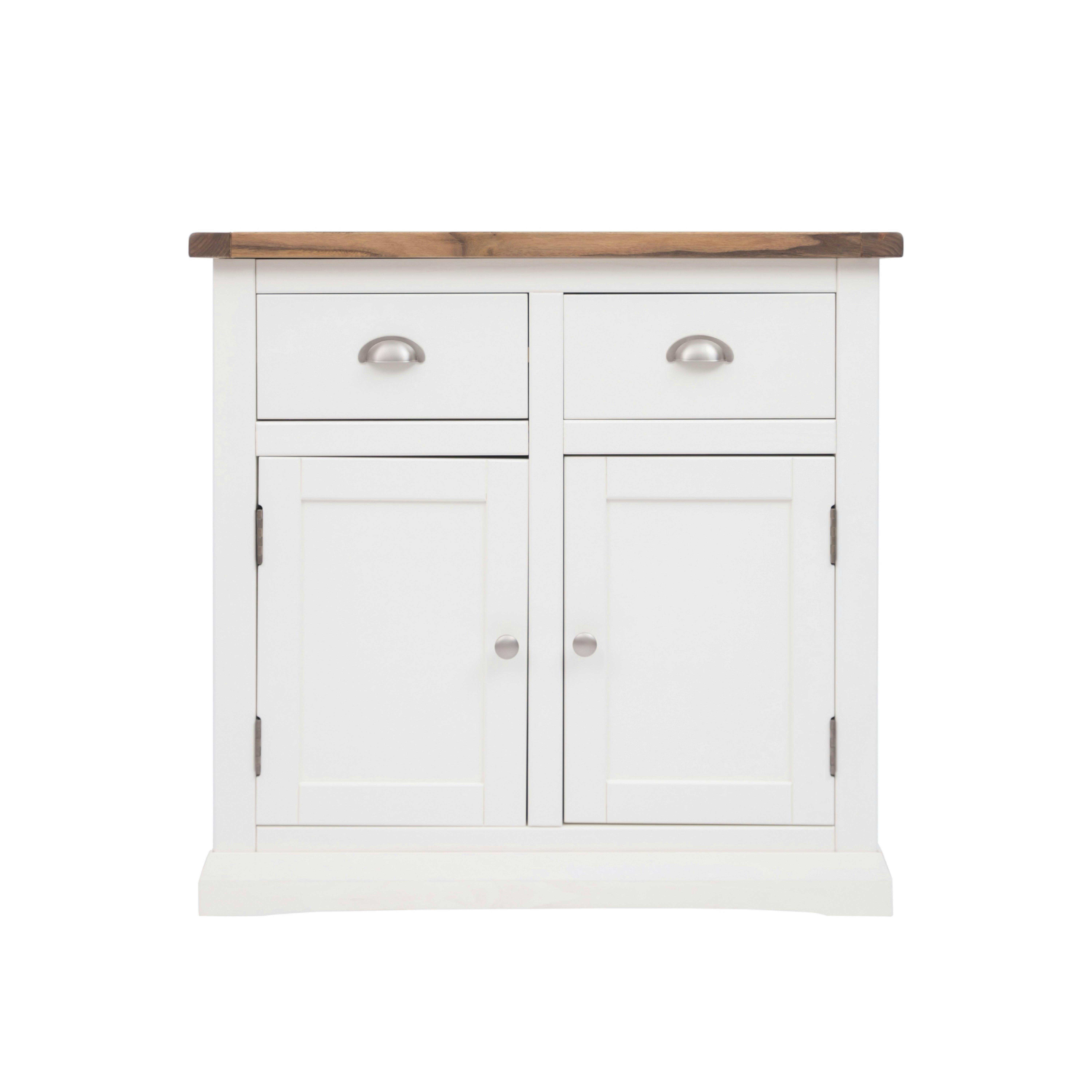 Cabinet Bits White Cosenza Off 2 Drawer 2 Door Sideboard Chrome Cup Handle - Off