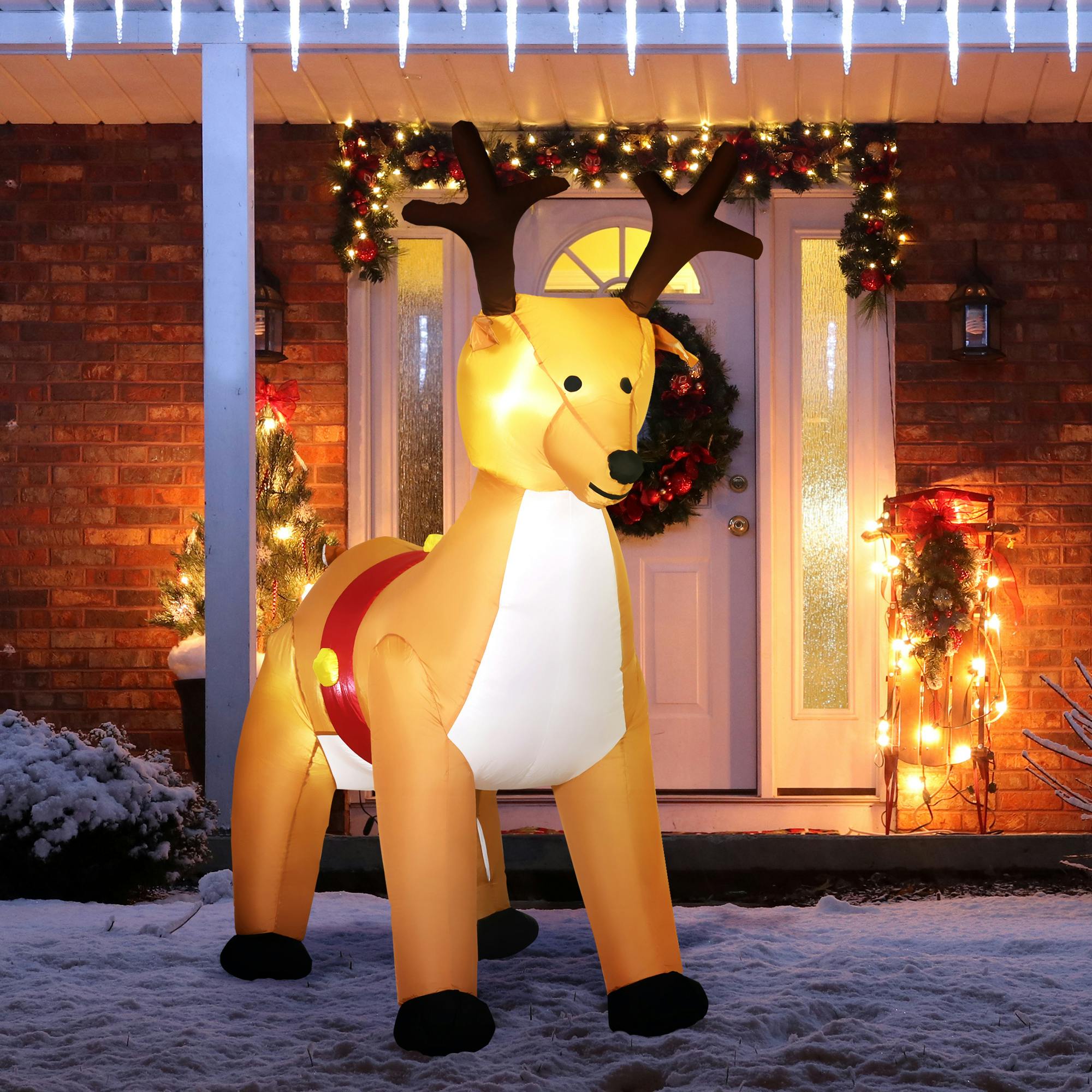 Rackhams Light/Dark 6Ft Christmas Inflatable Reindeer Decoration Xmas Indoor Outdoor S