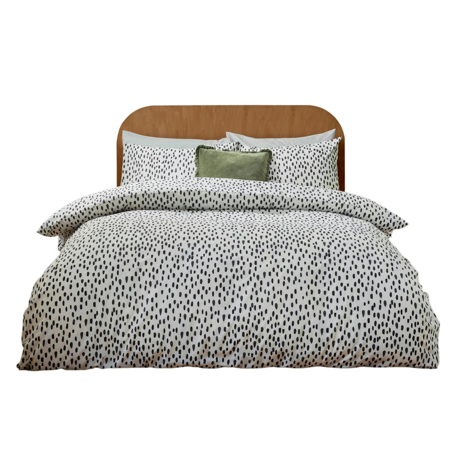 Rackhams Reversible Dotted Duvet Cover Set - Multicoloured - Double - Multicoloured - 52% Polyester/48% Cotton
