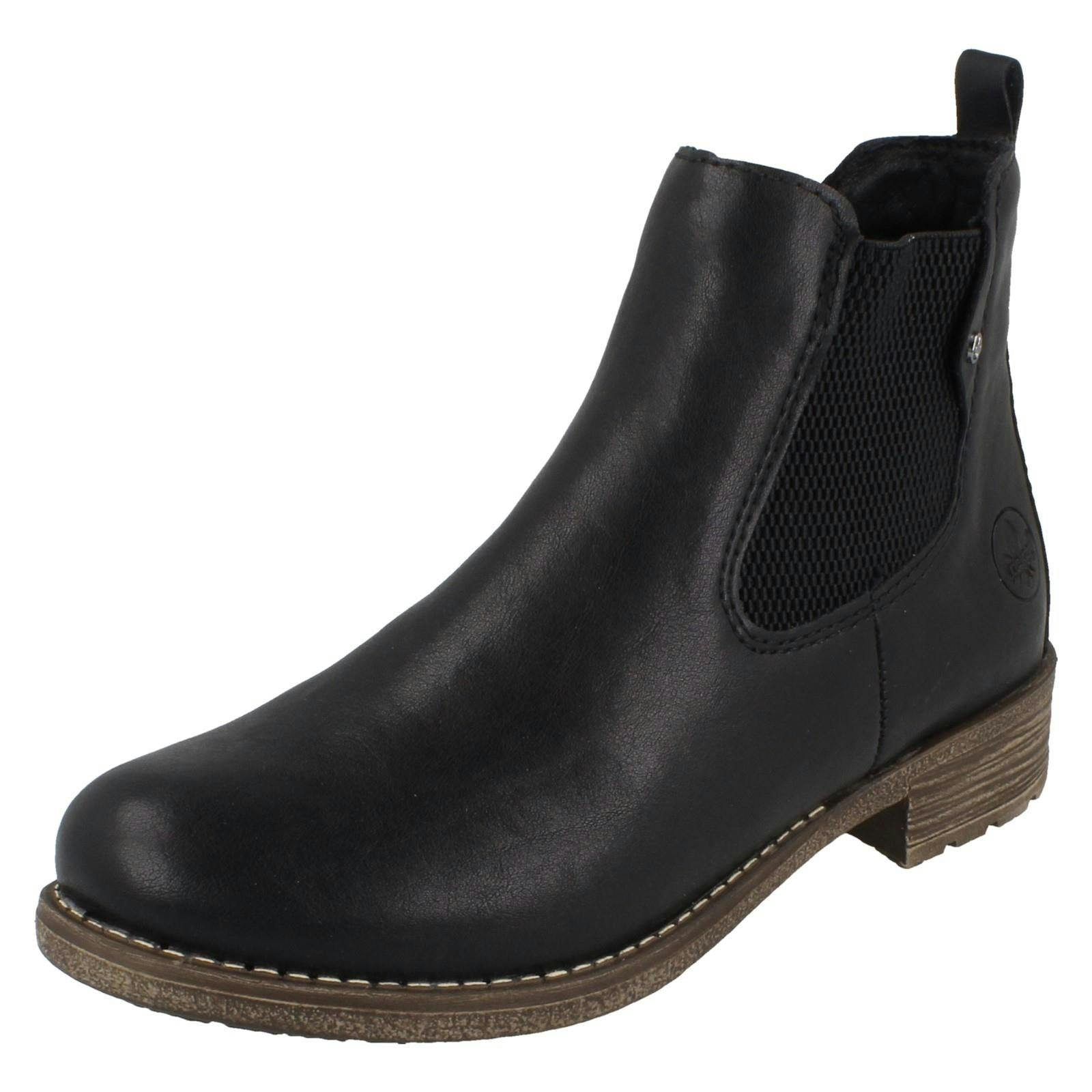 Rieker Women's Black Ankle Boots 79450 - Uk 6.5