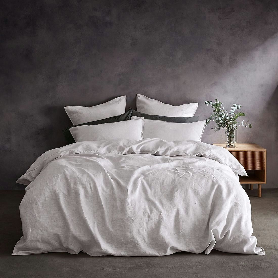 Lazy Linen White Duvet Cover - King