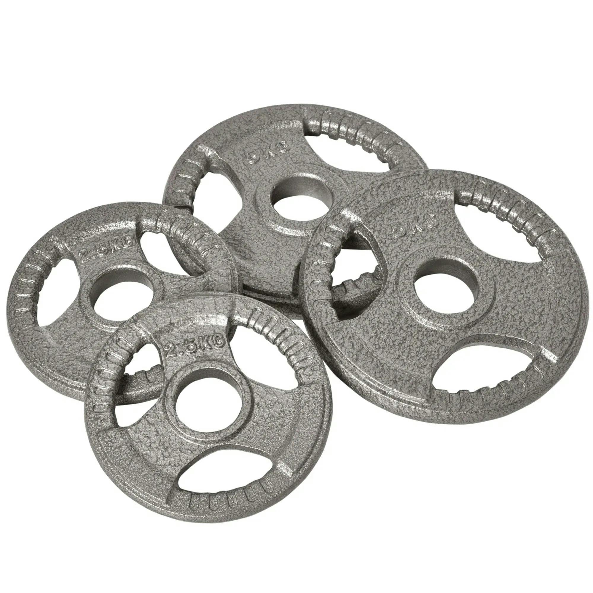 Homcom Unisex Silver Olympic Weight Plates Sets With 2 X 5Kg, 2 X 2.5Kg Strengthtraining In Standard - Image 5