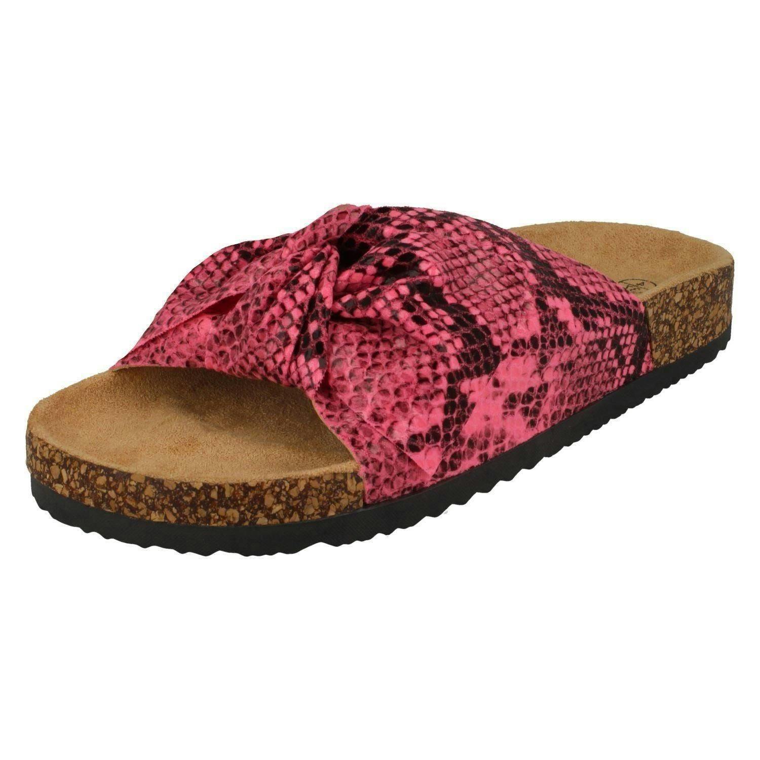 Down To Earth Women's Fuchsia Mules F00252 - Uk 3