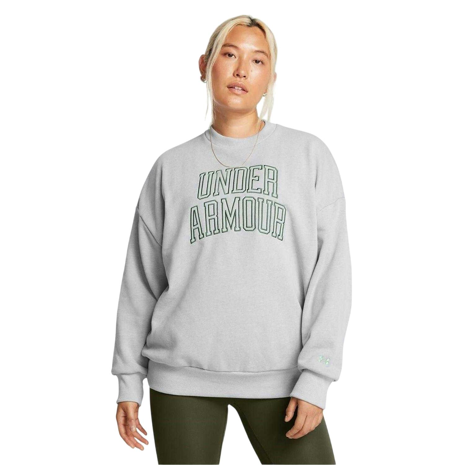 Under Armour Women's Grey Icon Oversized Sweatshirt - 10 Uk - 80% Cotton/20% Polyester