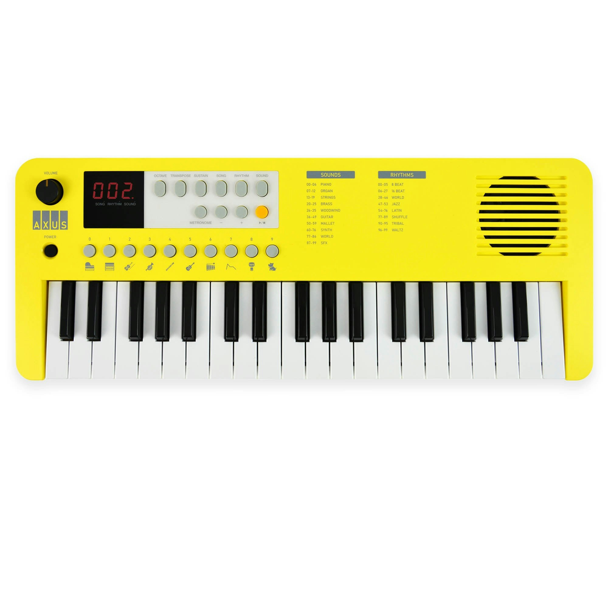 Axus Yellow Mini Keyboard 37 Key Keyboard