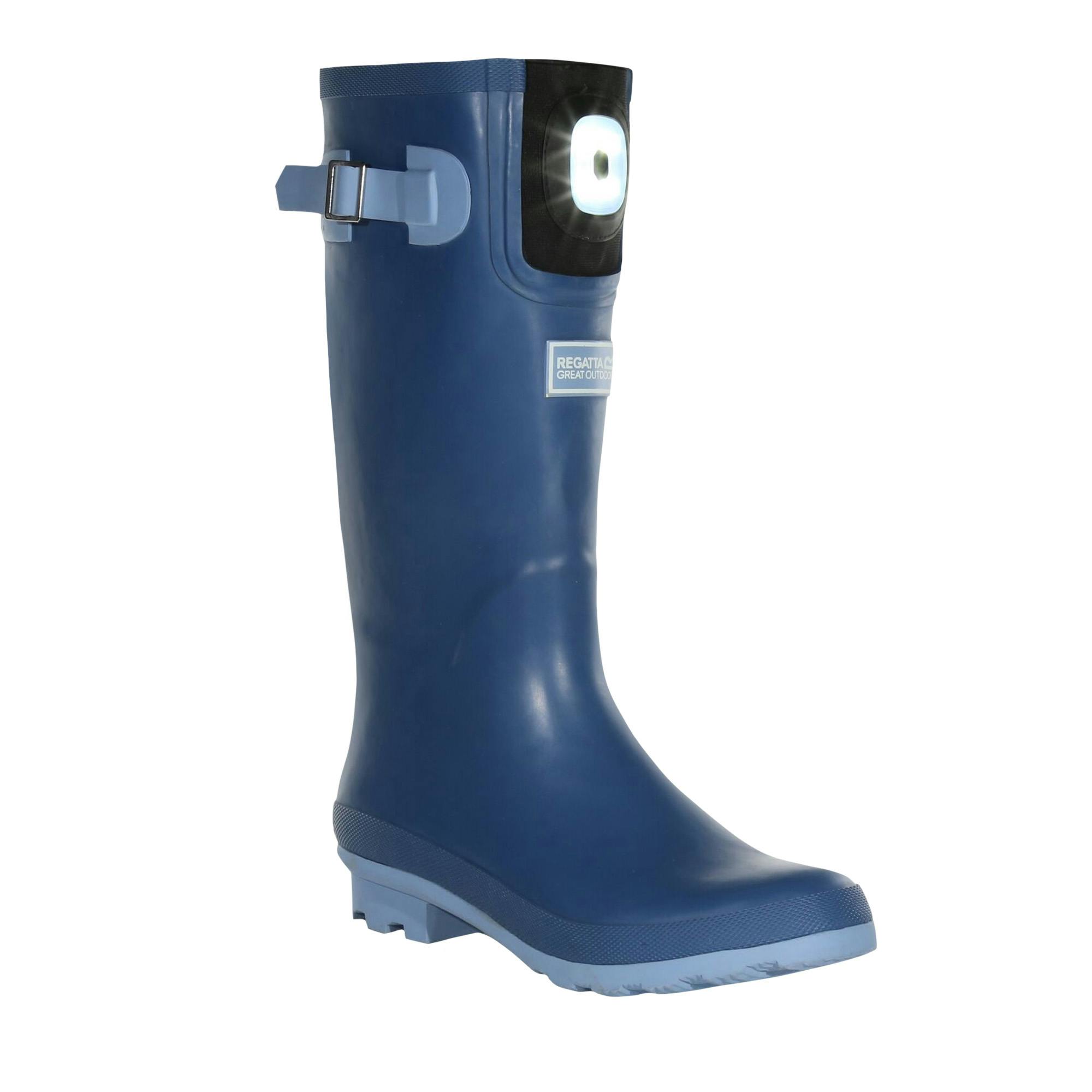 Regatta Women's Blue Fairweather Shine Led Wellington Boots - Slate - 7 Uk - Slate - 85% Rubber/15% Cotton