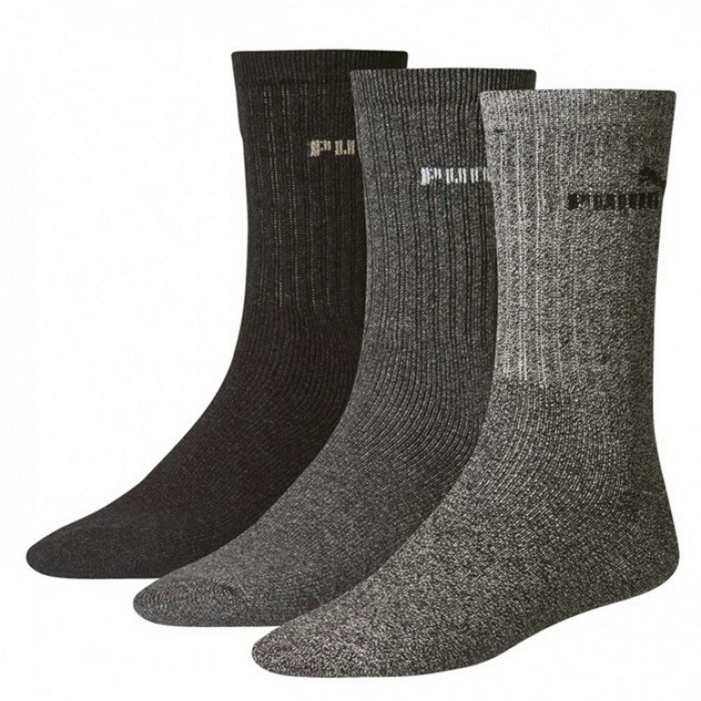 Puma Grey Adults Crew Socks (Pack Of 3) - - - - Size 9