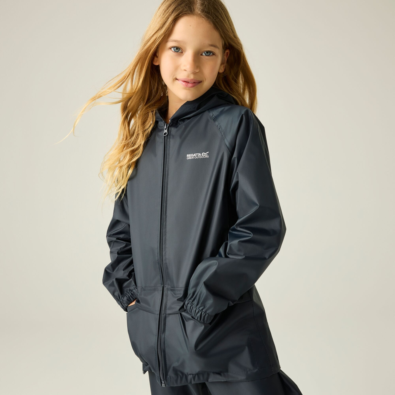Regatta Childrens Unisex Great Outdoors Childrens/Kids Stormbreak Waterproof Jacket - Navy - Size 13Y - Image 2