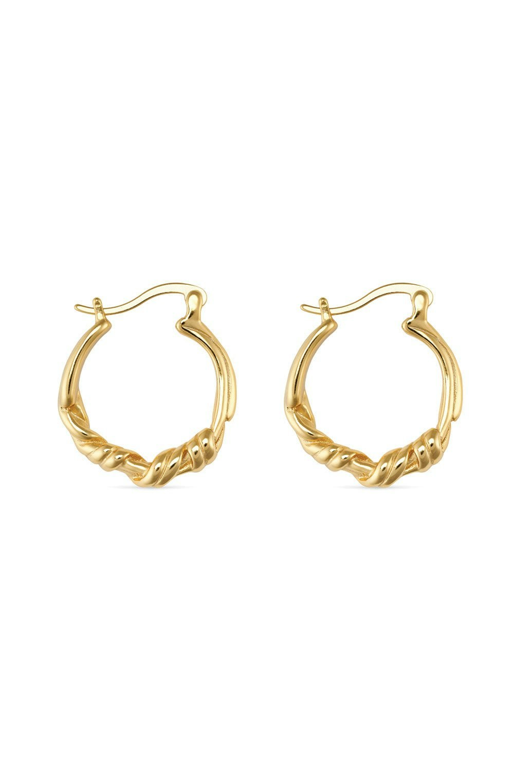 Elk & Bloom Gold Chunky 14K Plated Twisted Hoop Earrings - No, Thank You