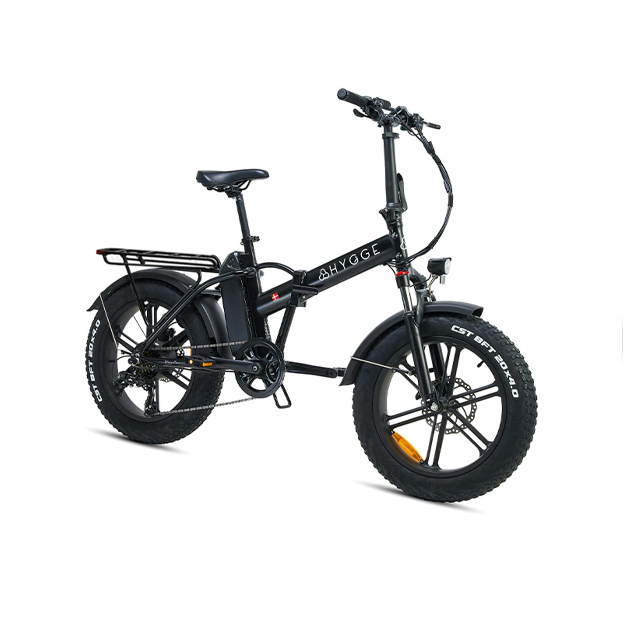 Hygge Bikes Onyx/Black Vester 2026 - Folding Fat Tyre E-Bike 48V 14Ah - L165/W20/H117 Cm - Foldable & Compact E-Bike