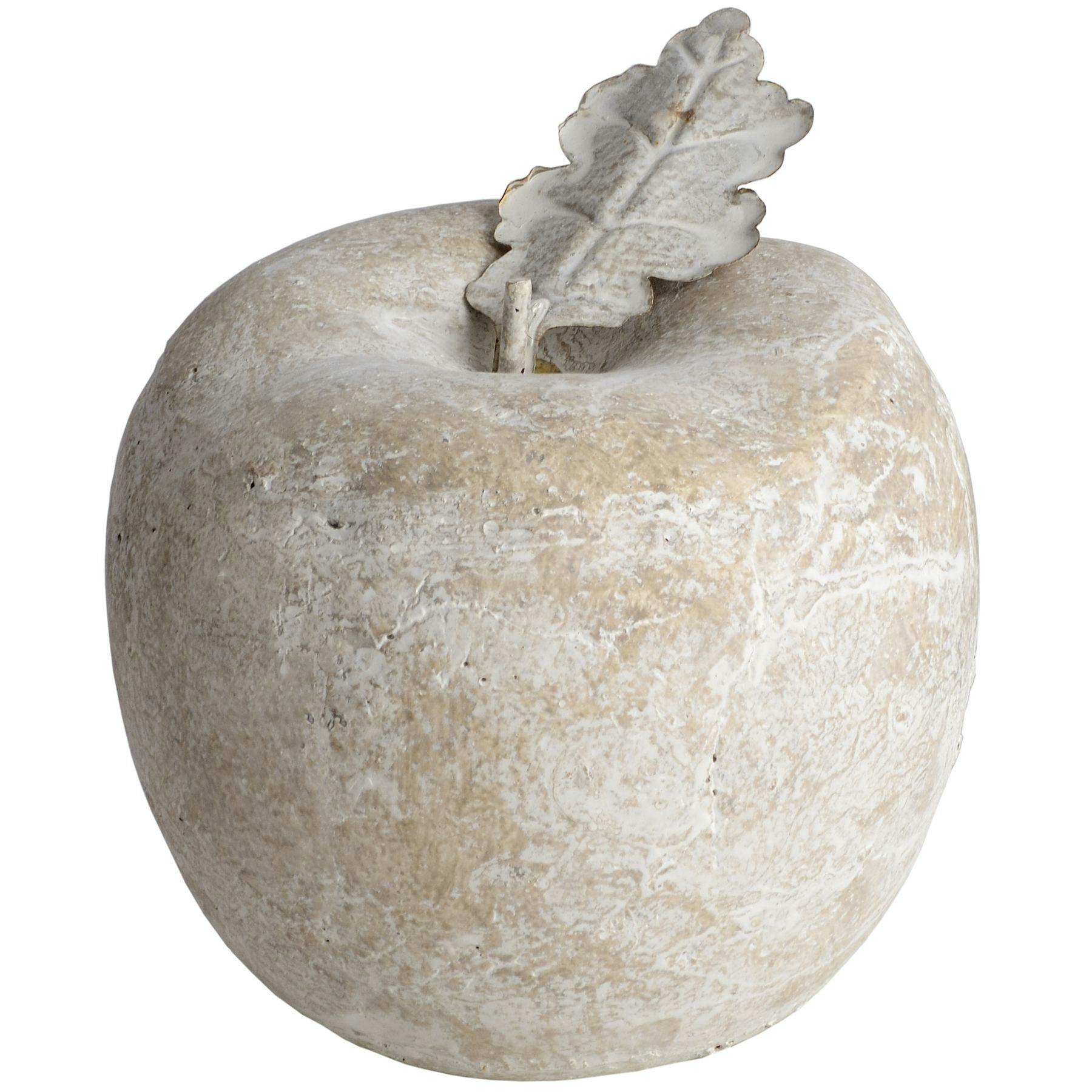 Hill Interiors White Distressed Stone Apple - Medium - 100% Stone