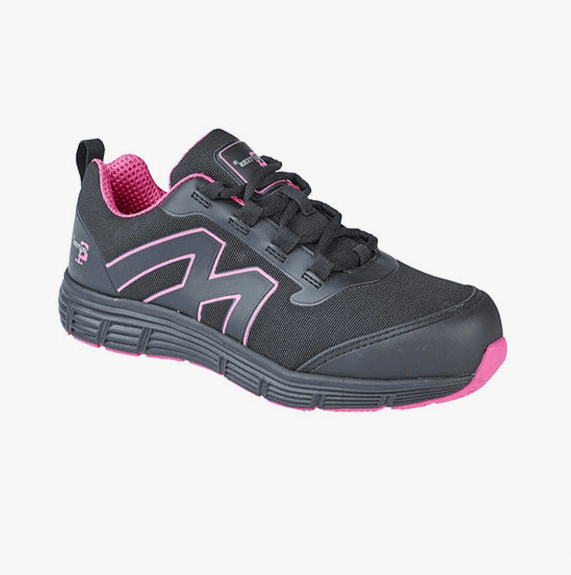Grafters Women's Black/Pink L383a Safety Trainers /Hot - Uk 7